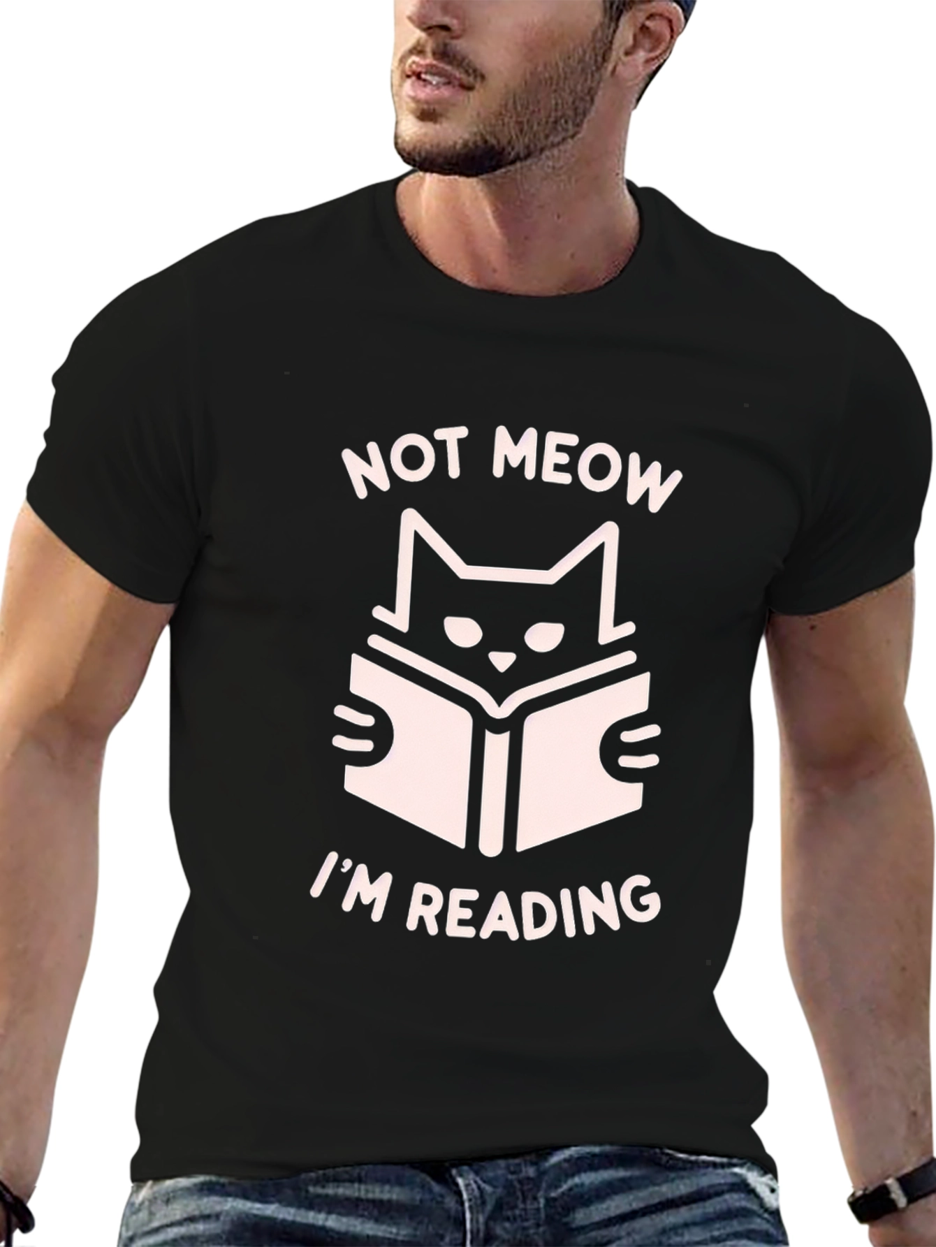 Not Meow Im Reading Black T-Shirt