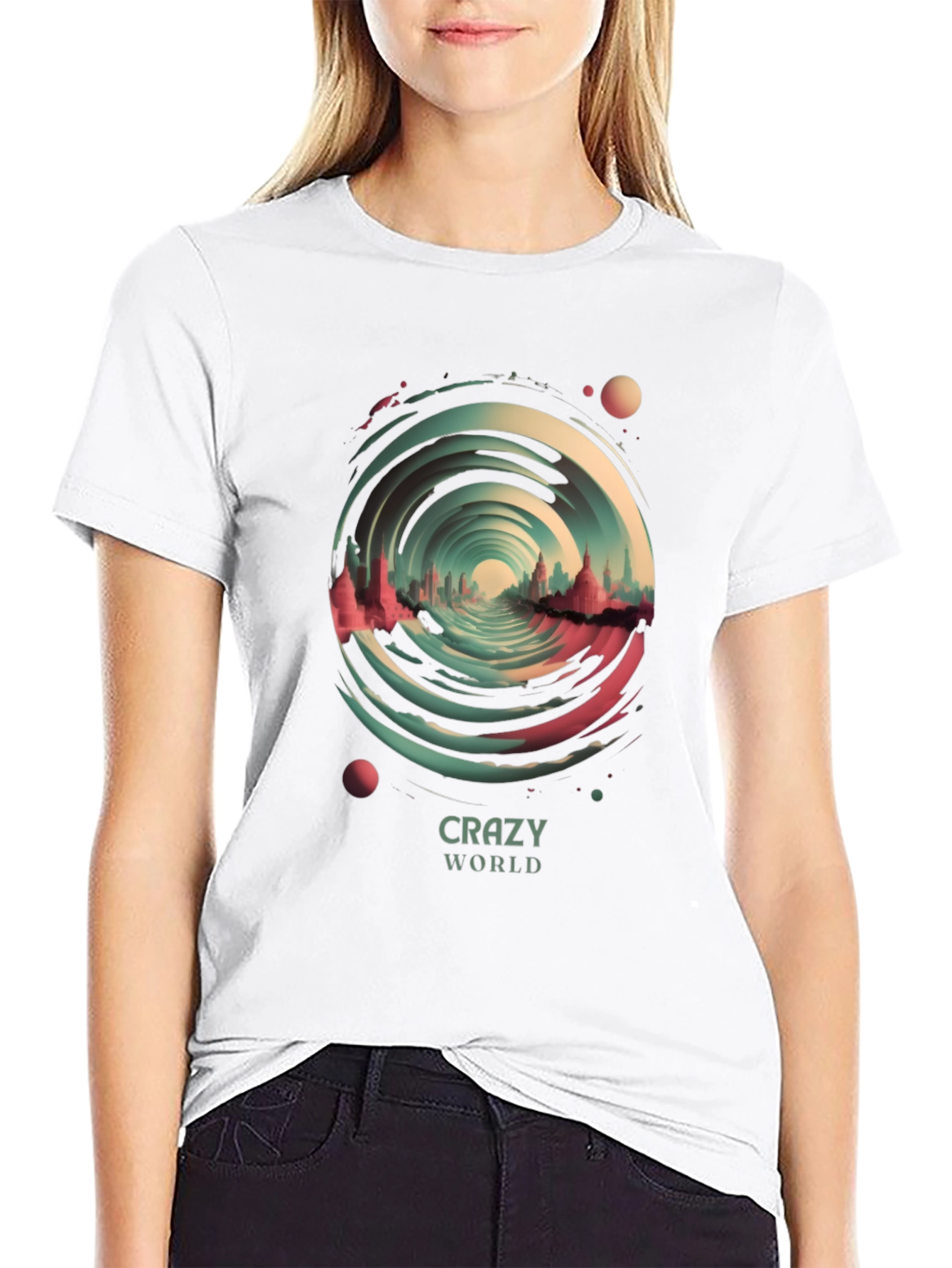 Crazy World Graphic Tee - Unisex Black T-Shirt