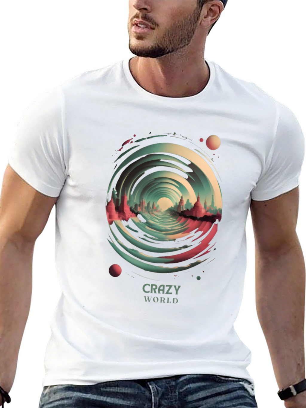 Crazy World Graphic Tee - Unisex Black T-Shirt