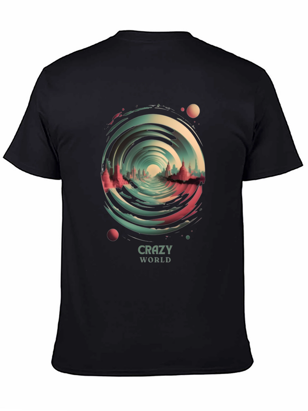 Crazy World Graphic Tee - Unisex Black T-Shirt