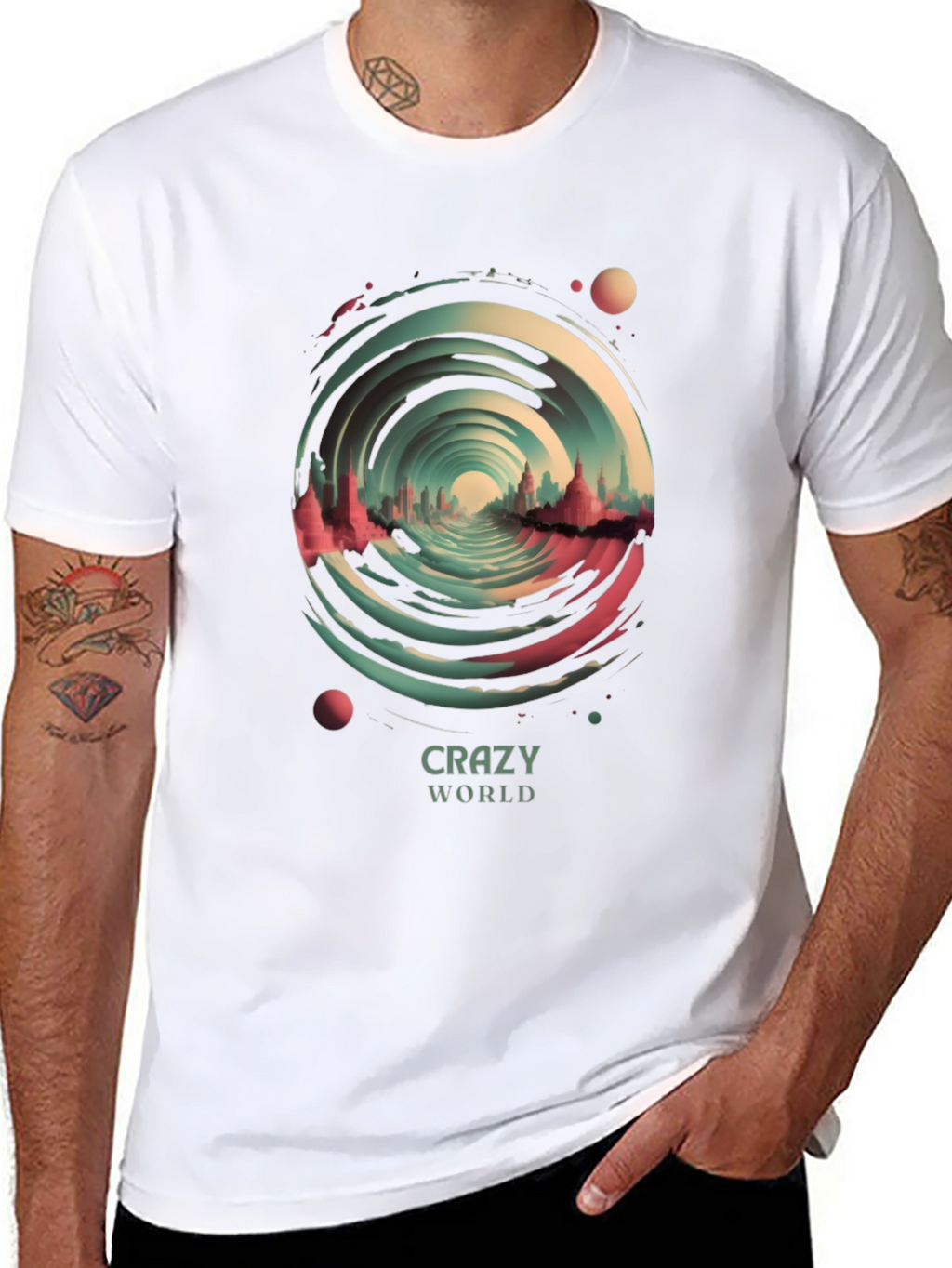 Crazy World Graphic Tee - Unisex Black T-Shirt