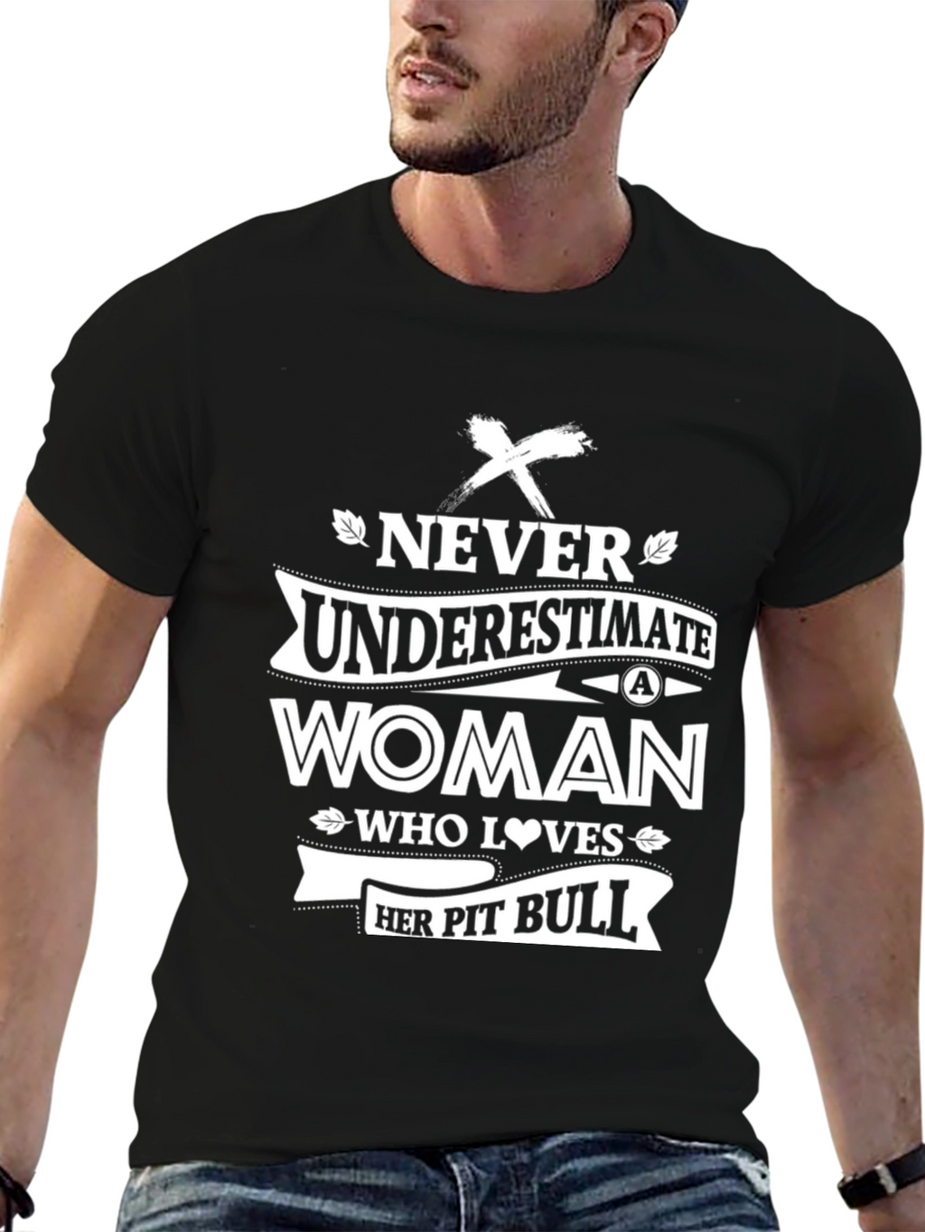 Never Underestimate Woman Pit Bull T-Shirt