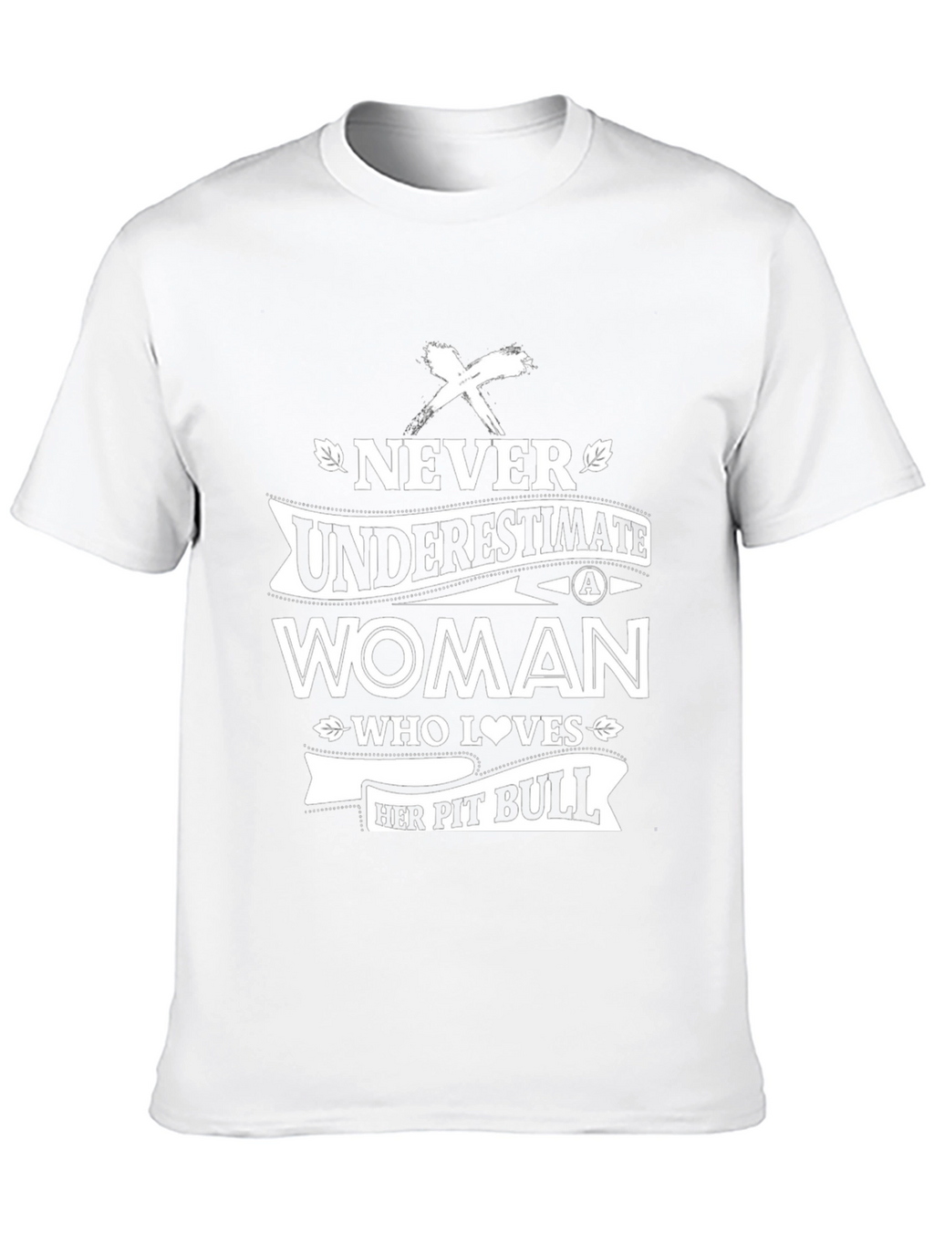 Never Underestimate Woman Pit Bull T-Shirt