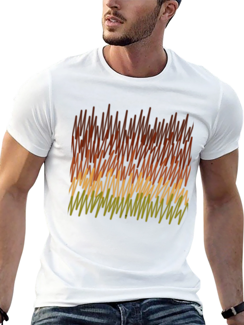 Abstract Pattern Mens Black T-Shirt