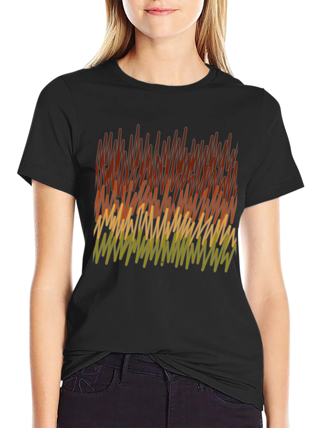 Abstract Pattern Mens Black T-Shirt
