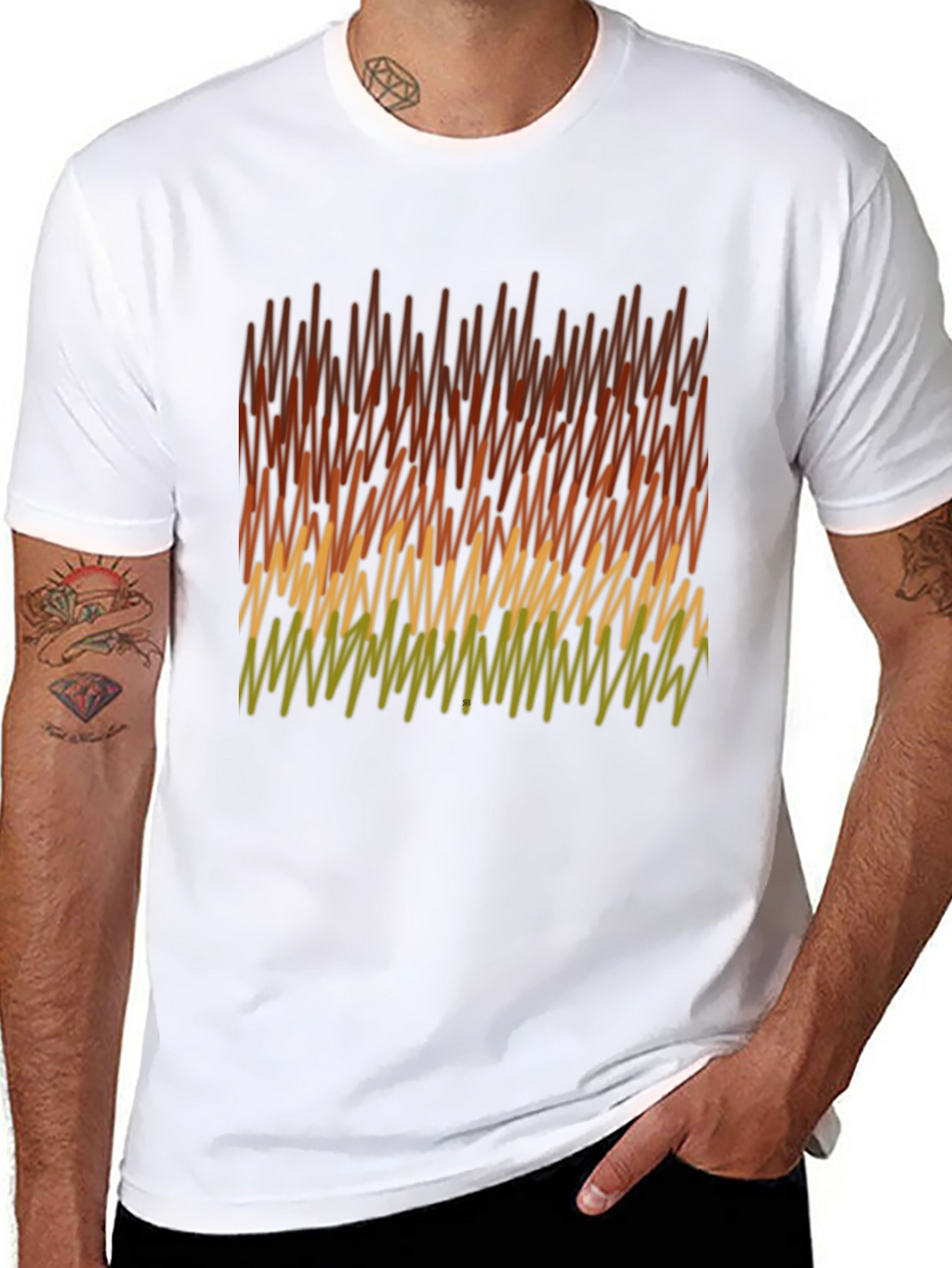 Abstract Pattern Mens Black T-Shirt