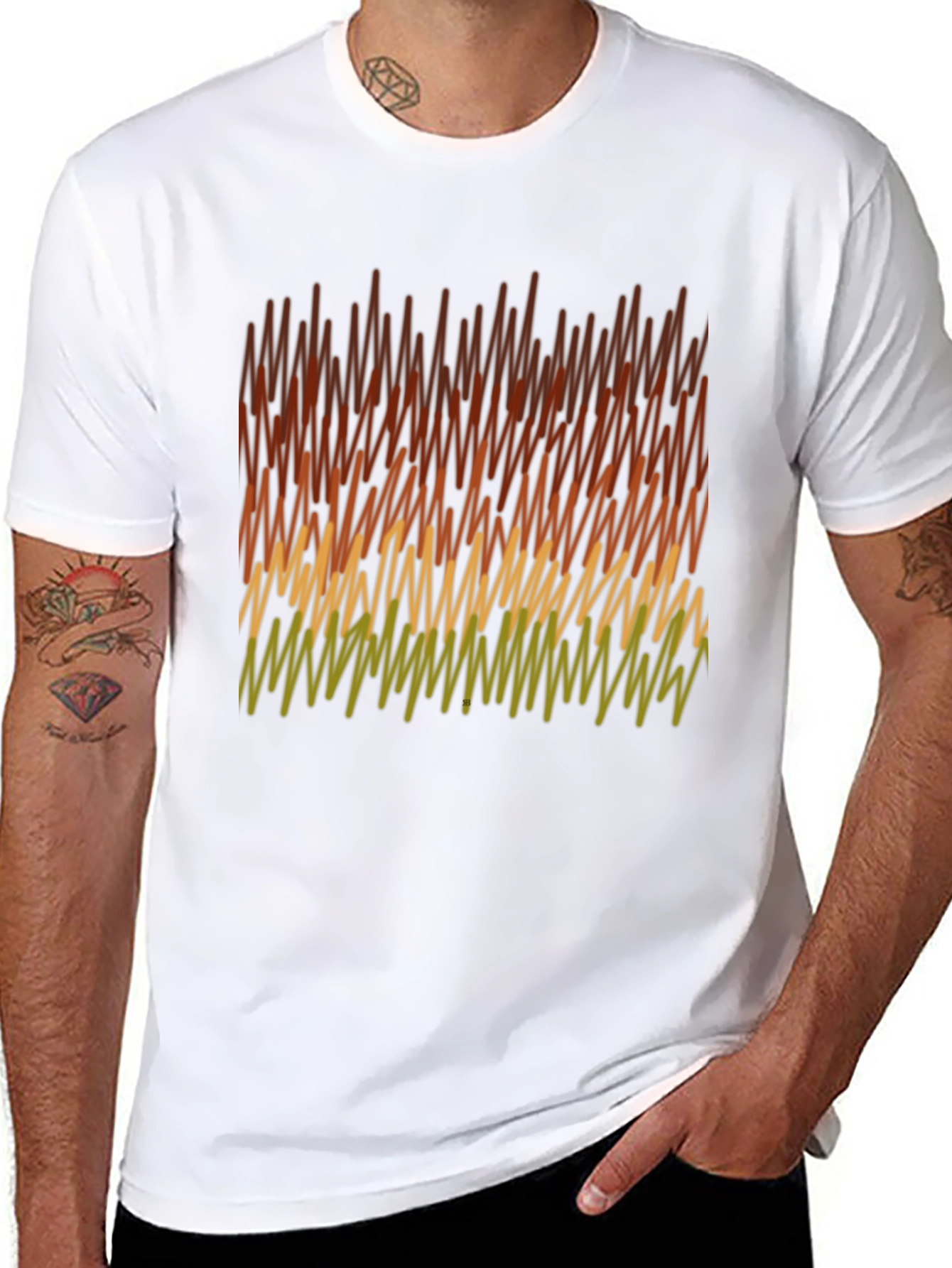 Abstract Pattern Mens Black T-Shirt