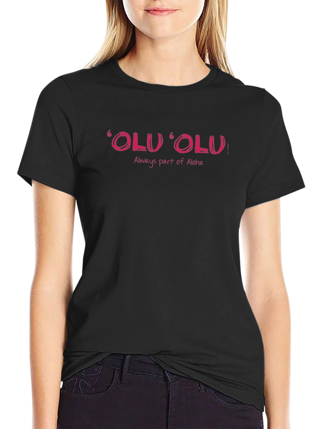 Olu Olu Aloha Black Graphic T-Shirt