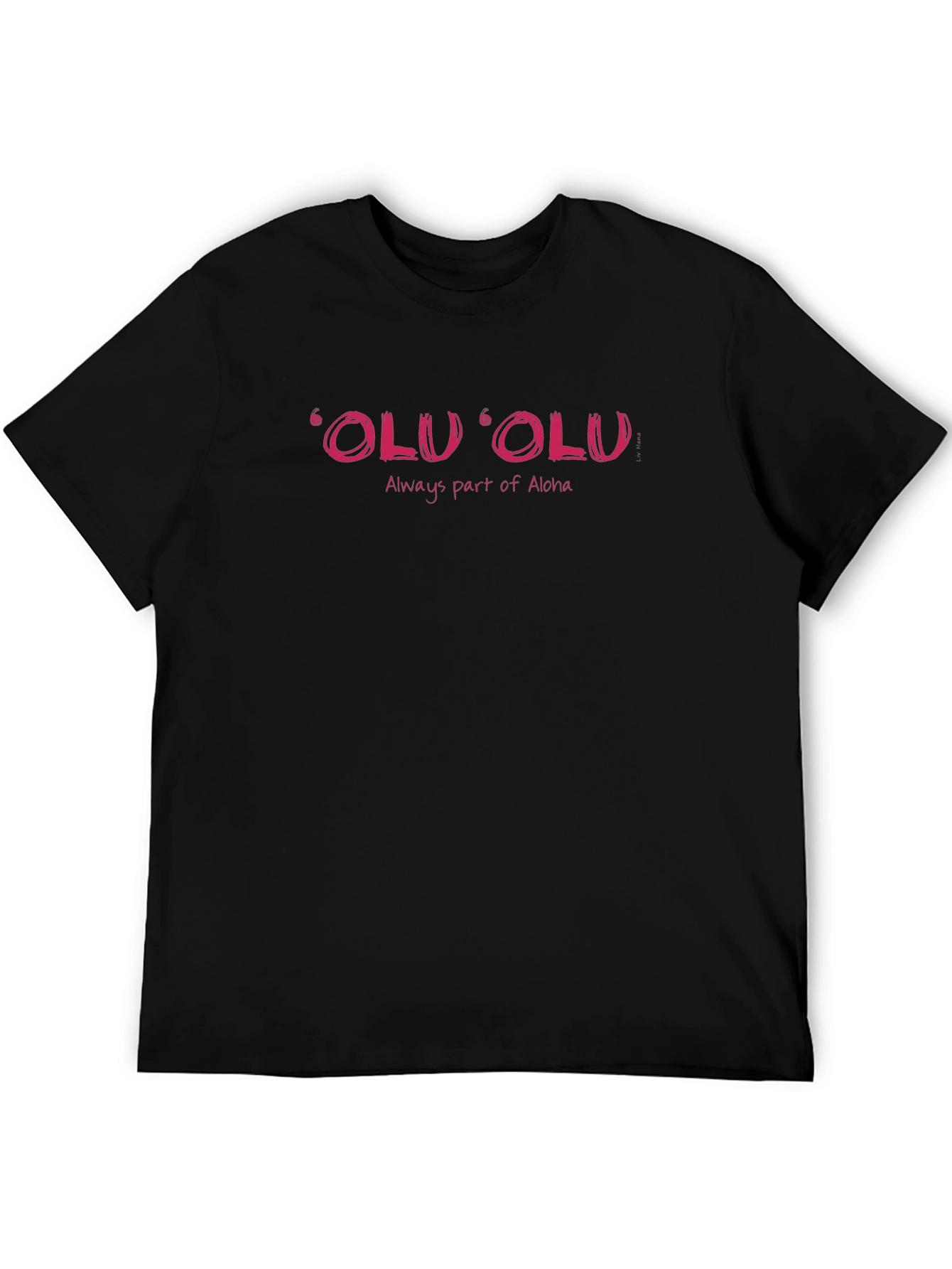 Olu Olu Aloha Black Graphic T-Shirt