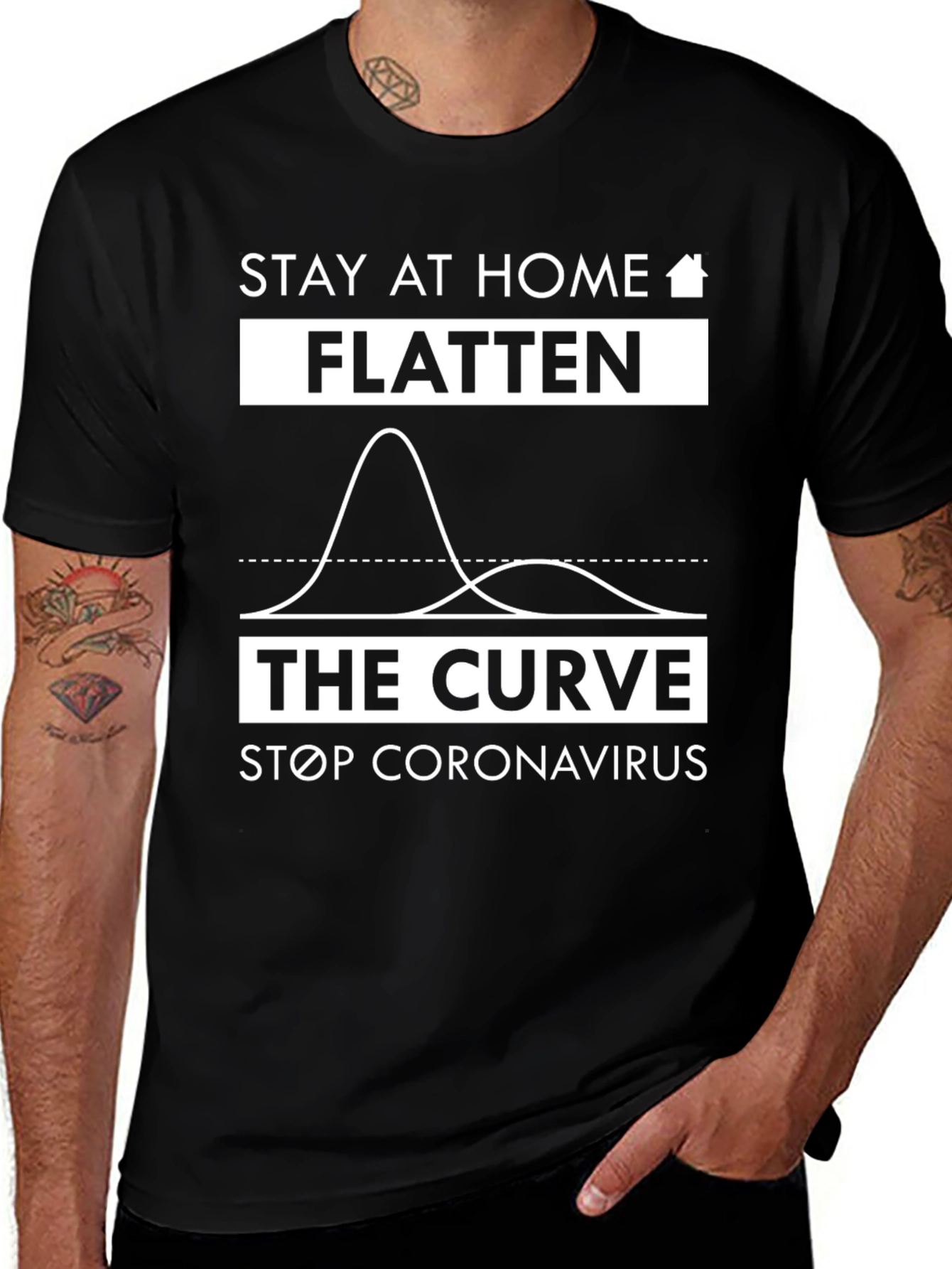 Stay at Home Flatten the Curve Graphic Tee