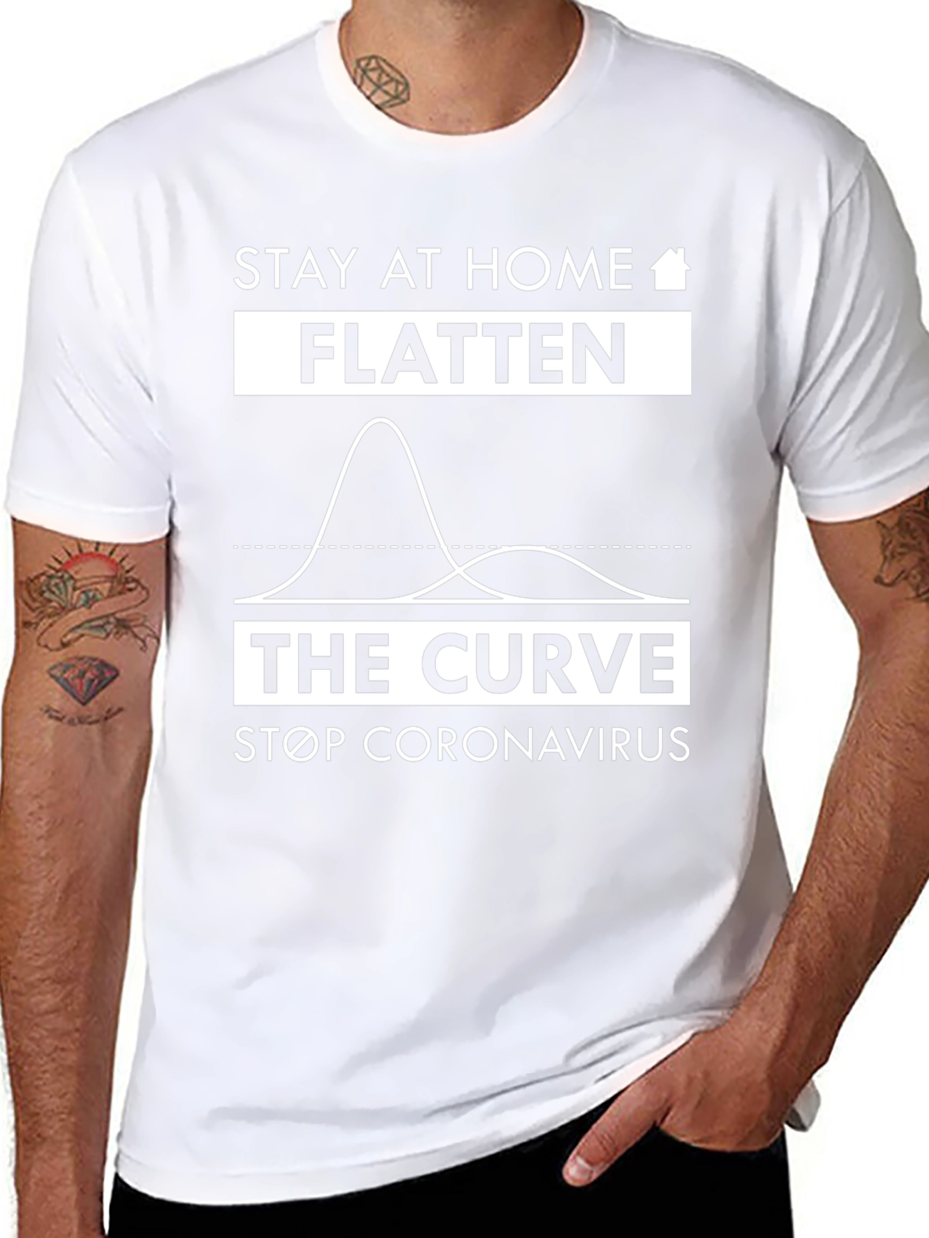 Stay at Home Flatten the Curve Graphic Tee
