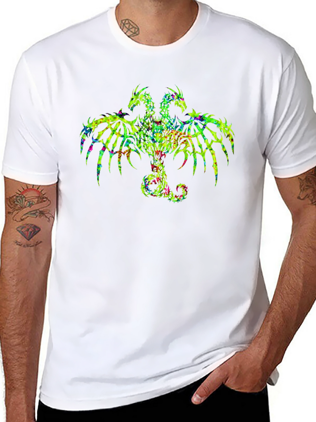 Three-Headed Dragon Graphic Tee - Black