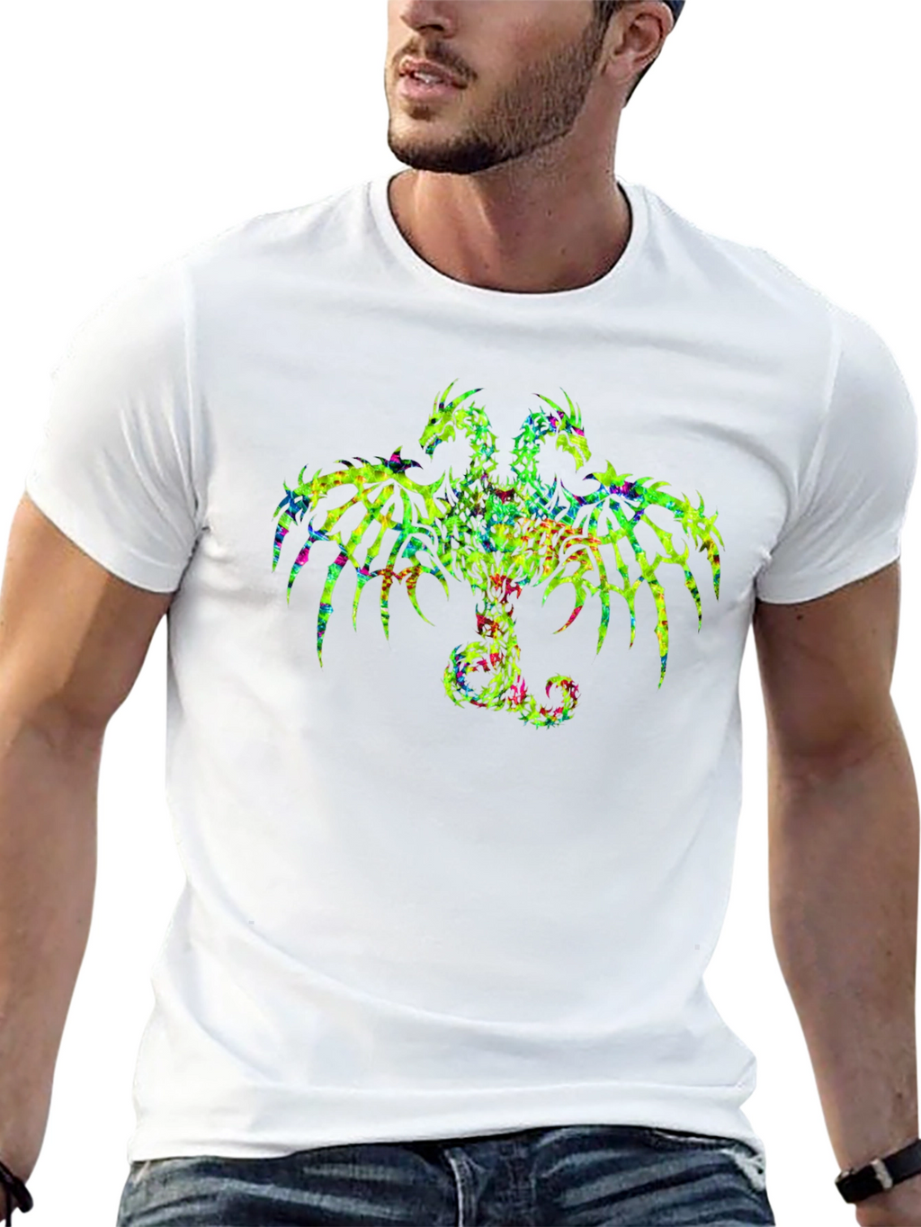 Three-Headed Dragon Graphic Tee - Black