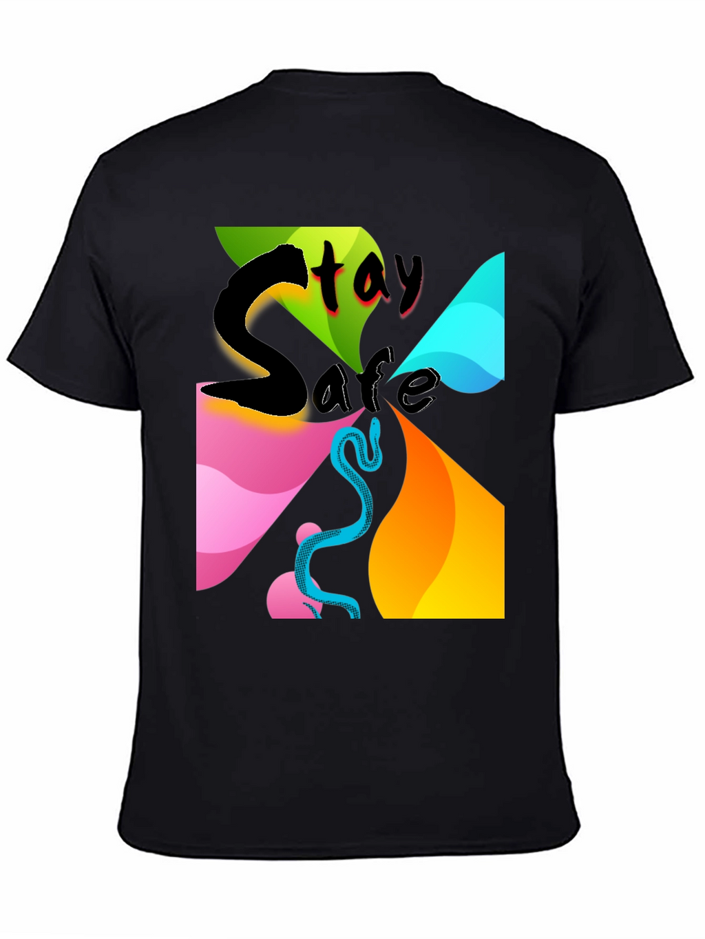 Stay Safe Graphic Tee - Mens Black T-Shirt