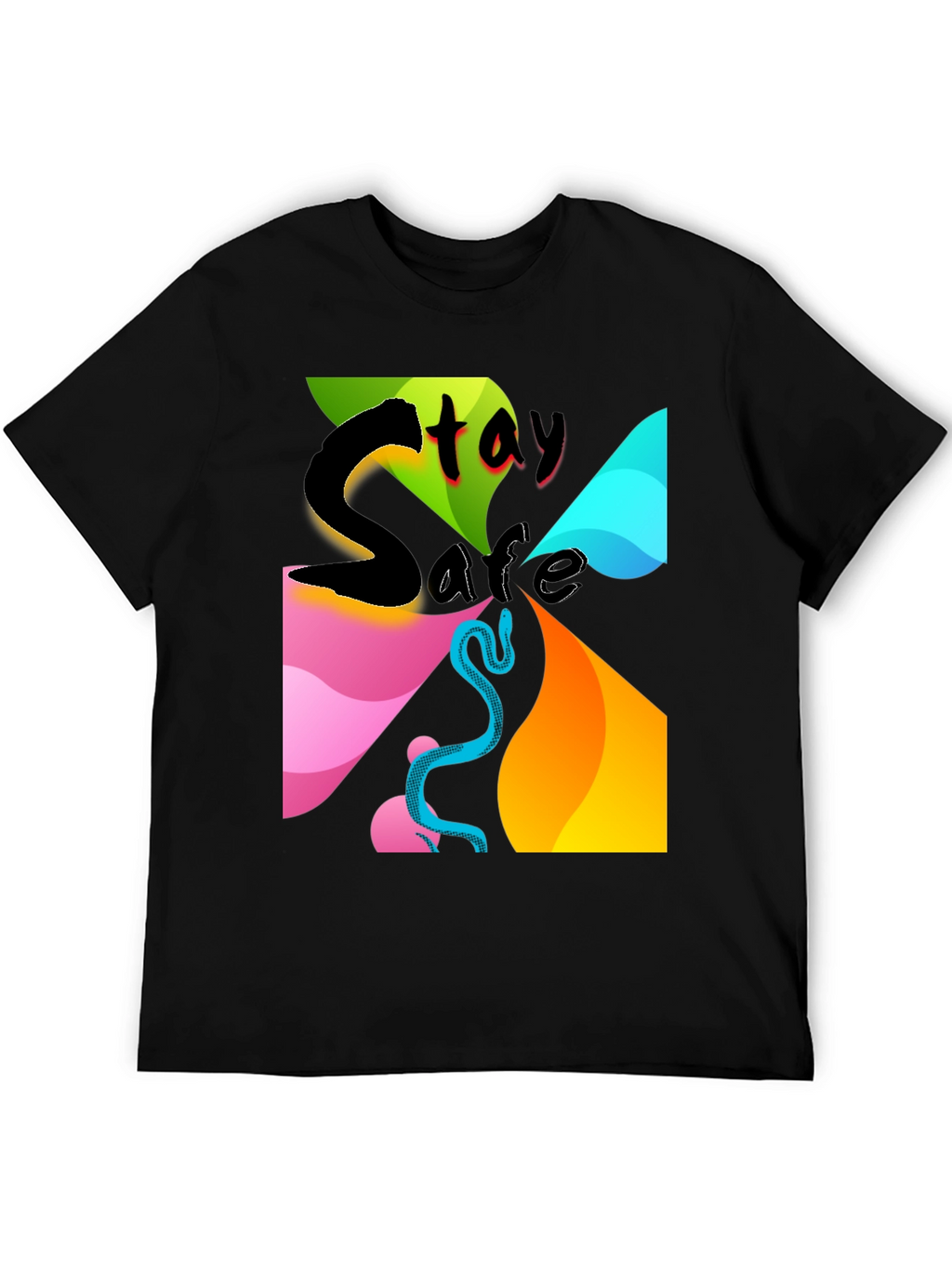 Stay Safe Graphic Tee - Mens Black T-Shirt