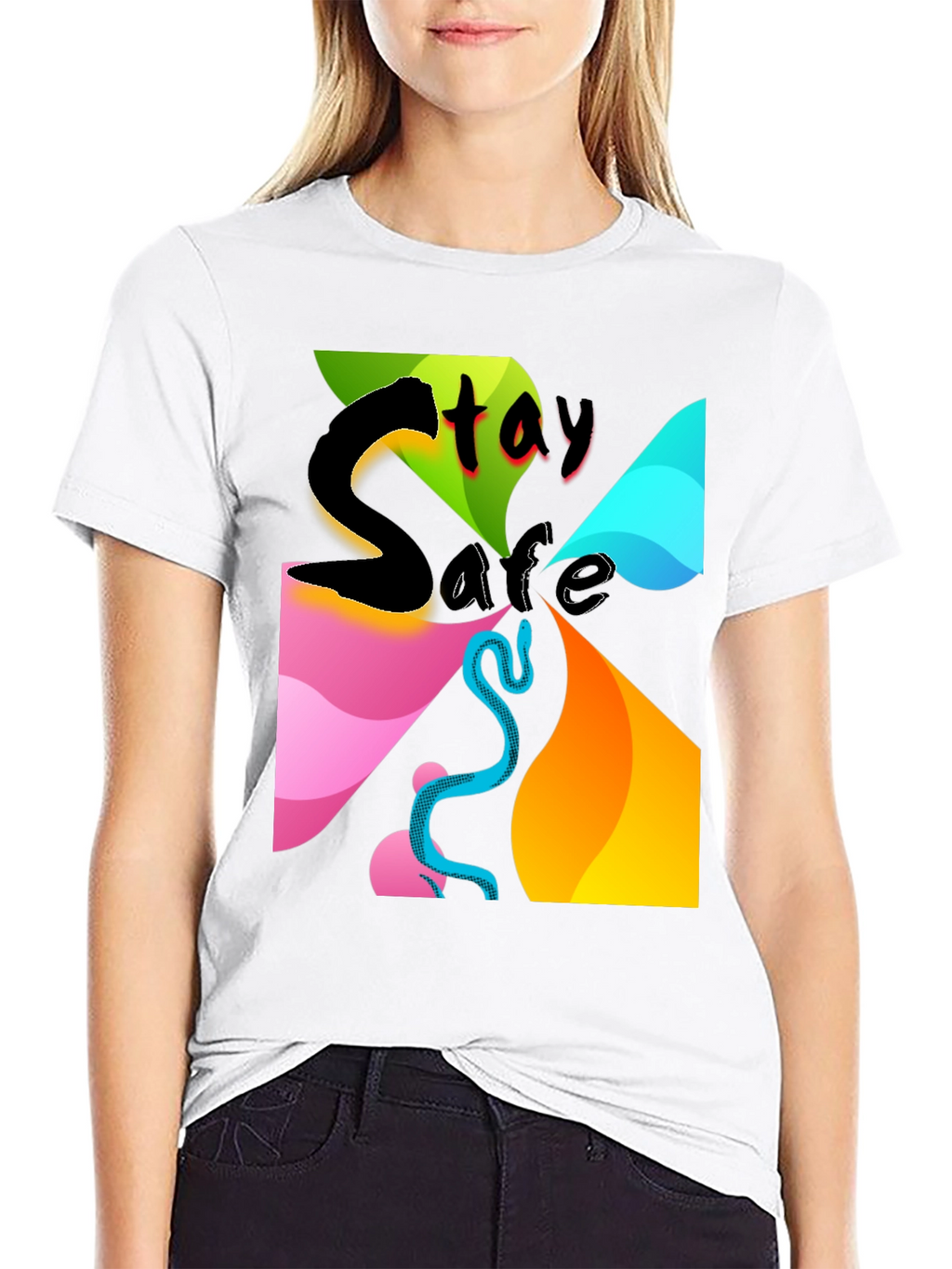 Stay Safe Graphic Tee - Mens Black T-Shirt