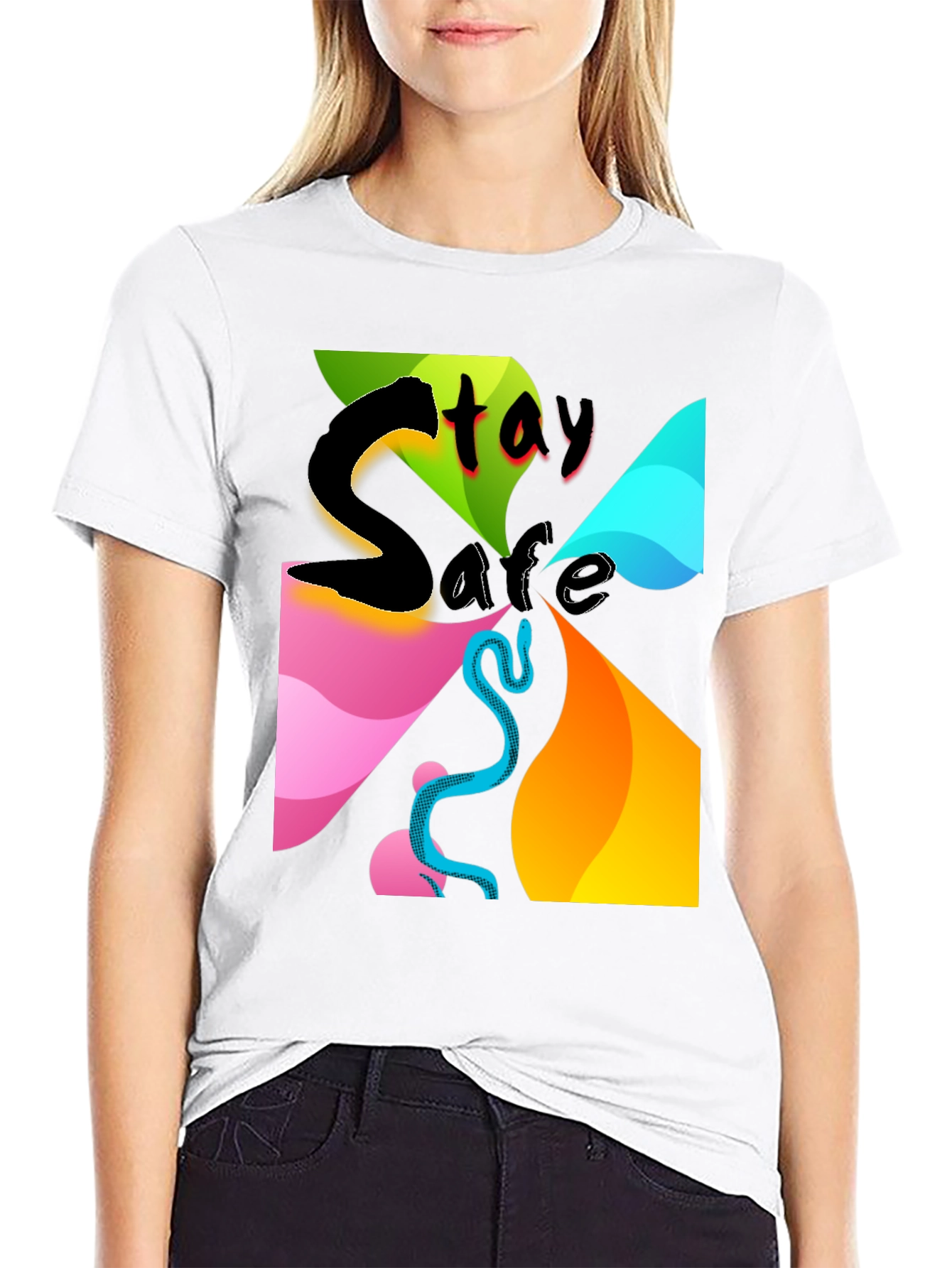 Stay Safe Graphic Tee - Mens Black T-Shirt