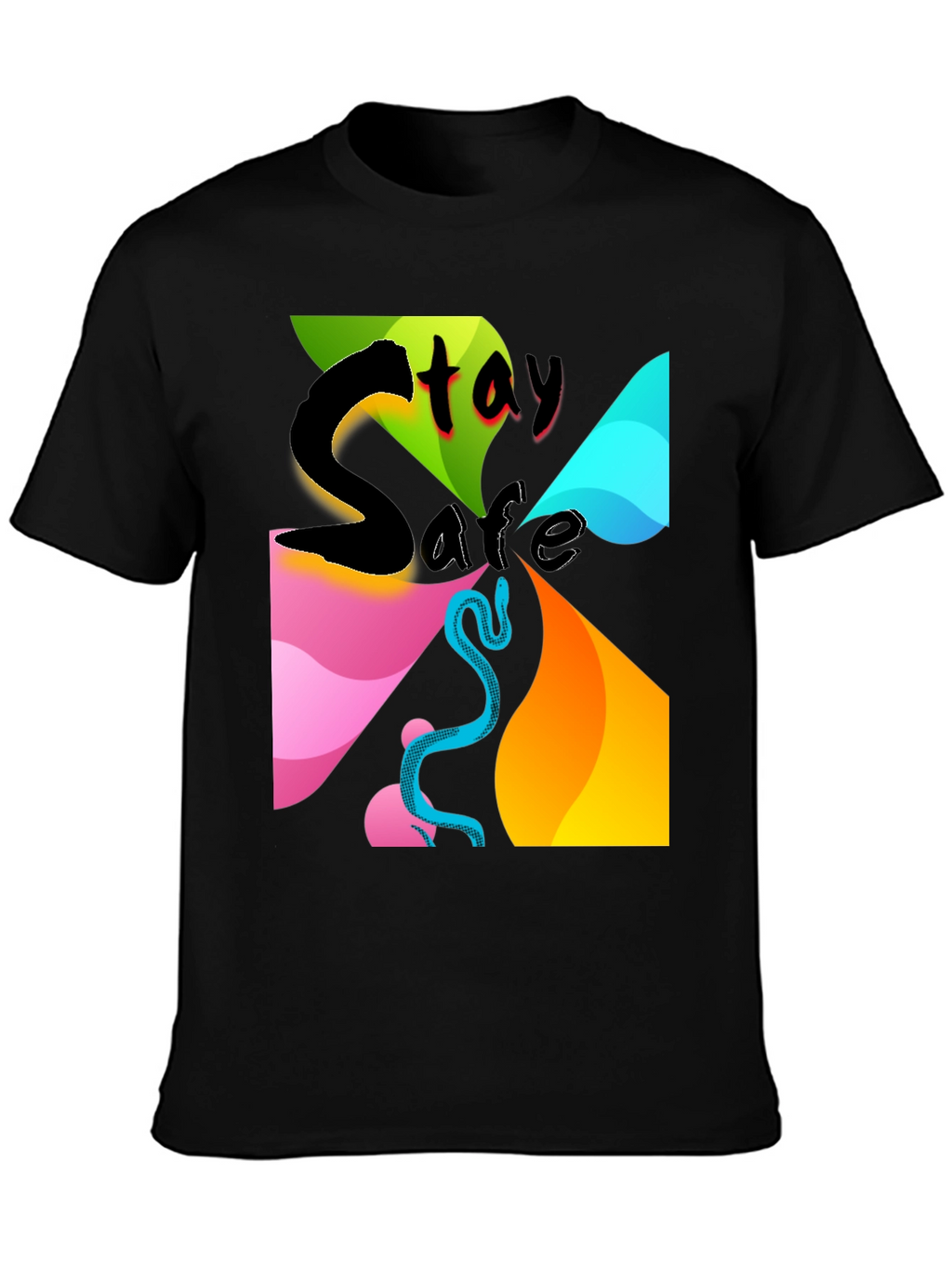 Stay Safe Graphic Tee - Mens Black T-Shirt