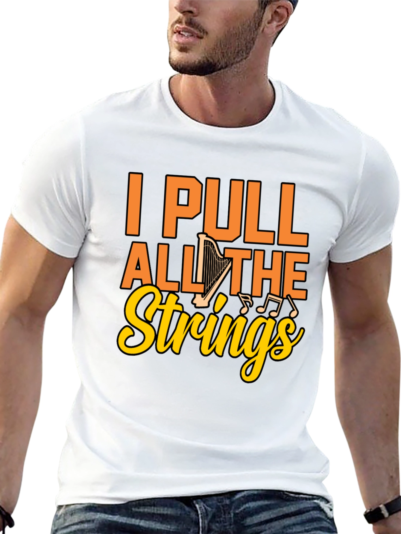 I Pull All the Strings Harp Graphic T-Shirt