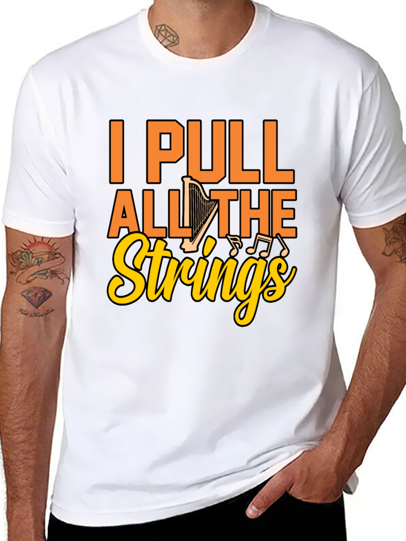 I Pull All the Strings Harp Graphic T-Shirt