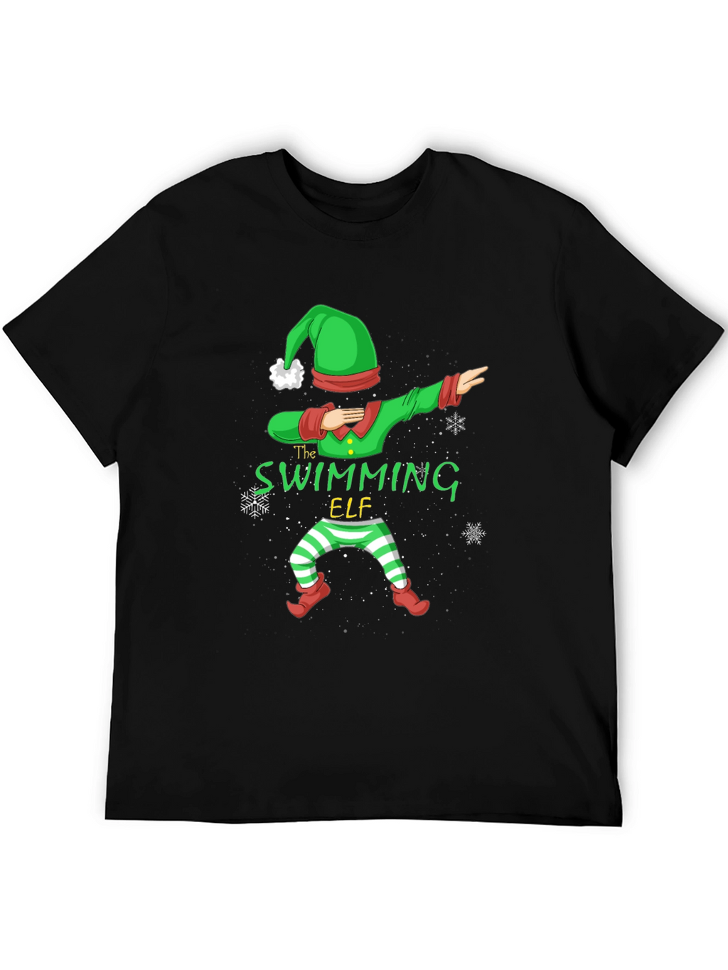 Swimming Elf Dab Christmas Holiday T-Shirt