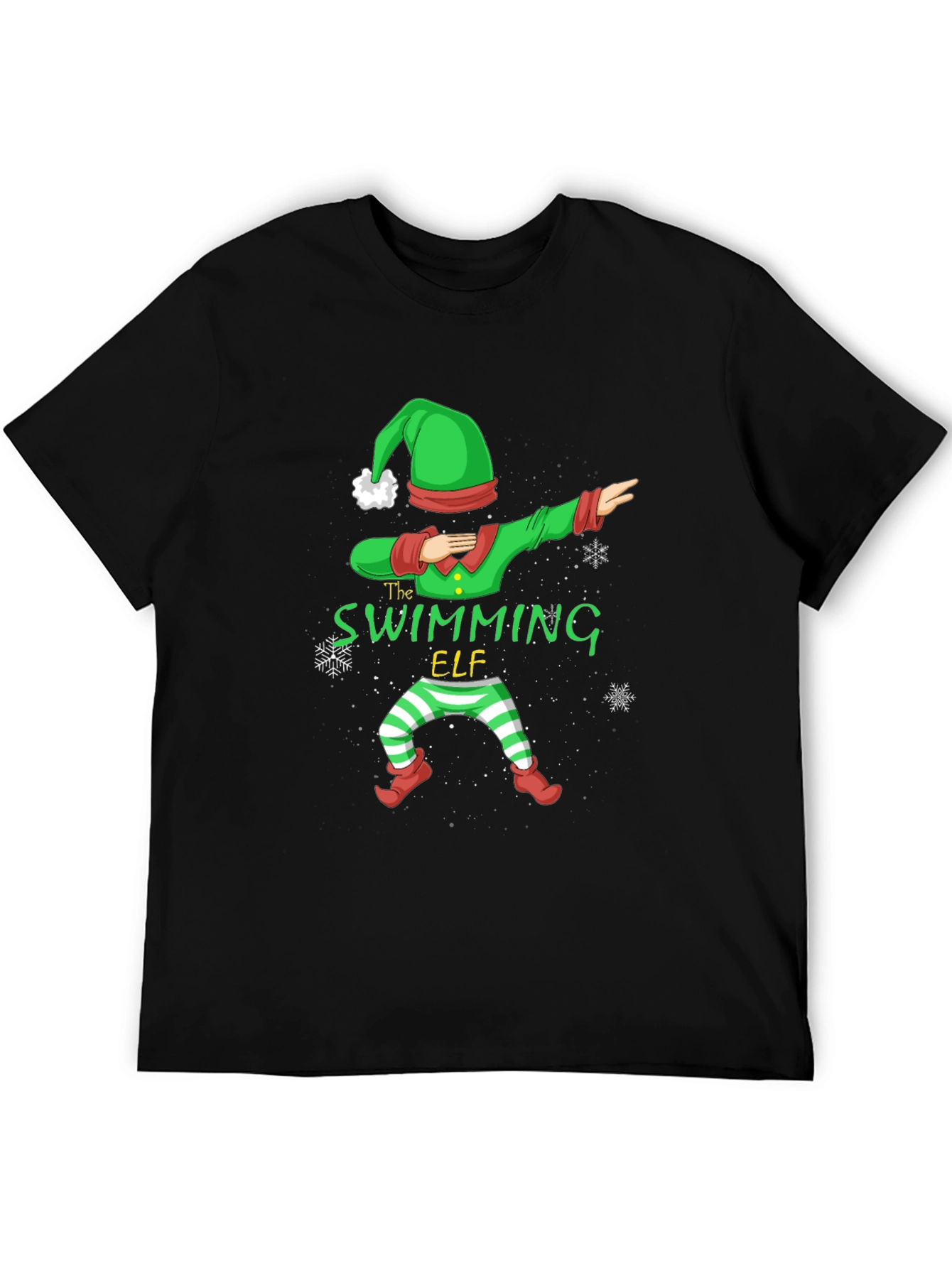 Swimming Elf Dab Christmas Holiday T-Shirt