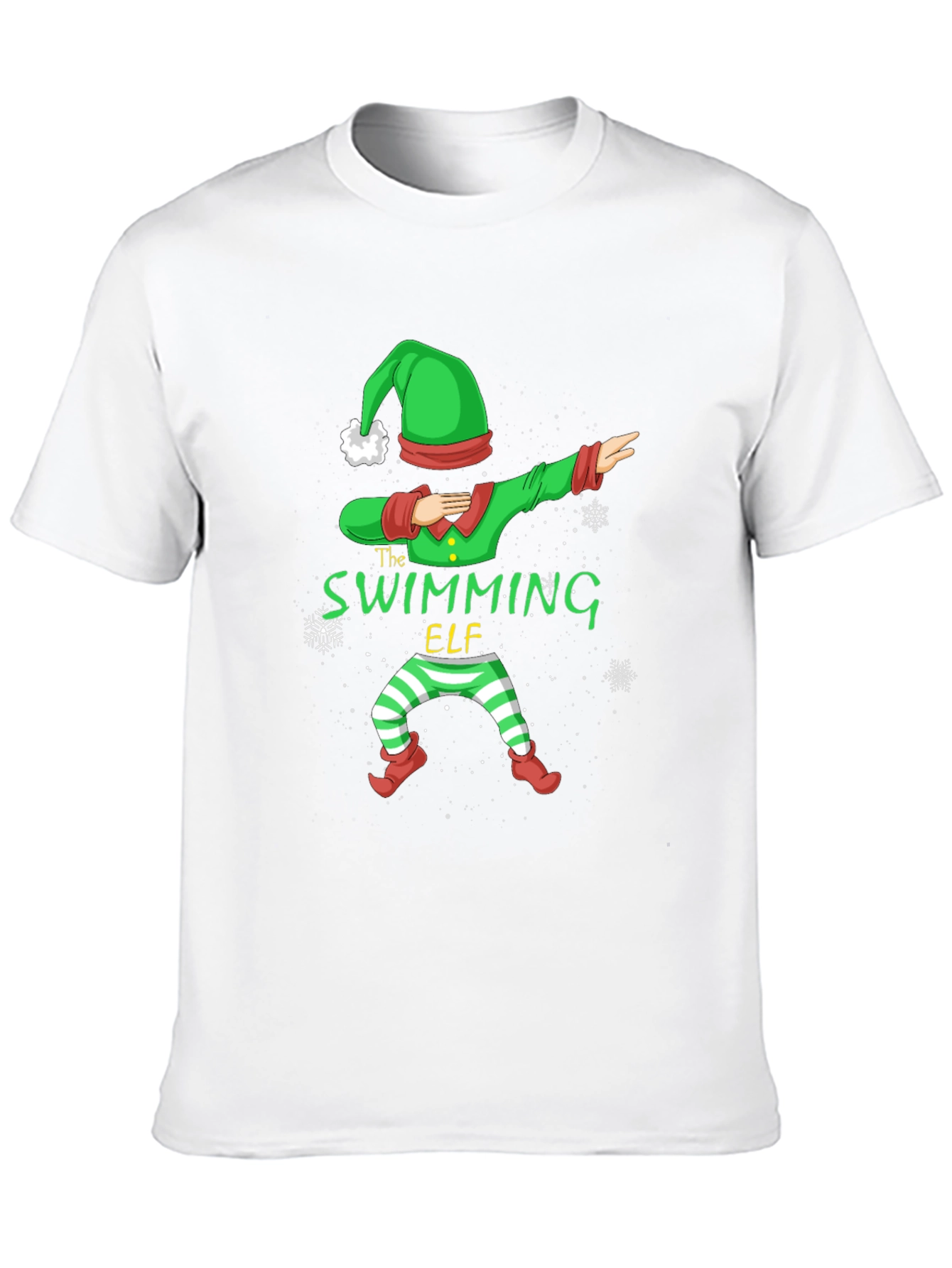 Swimming Elf Dab Christmas Holiday T-Shirt