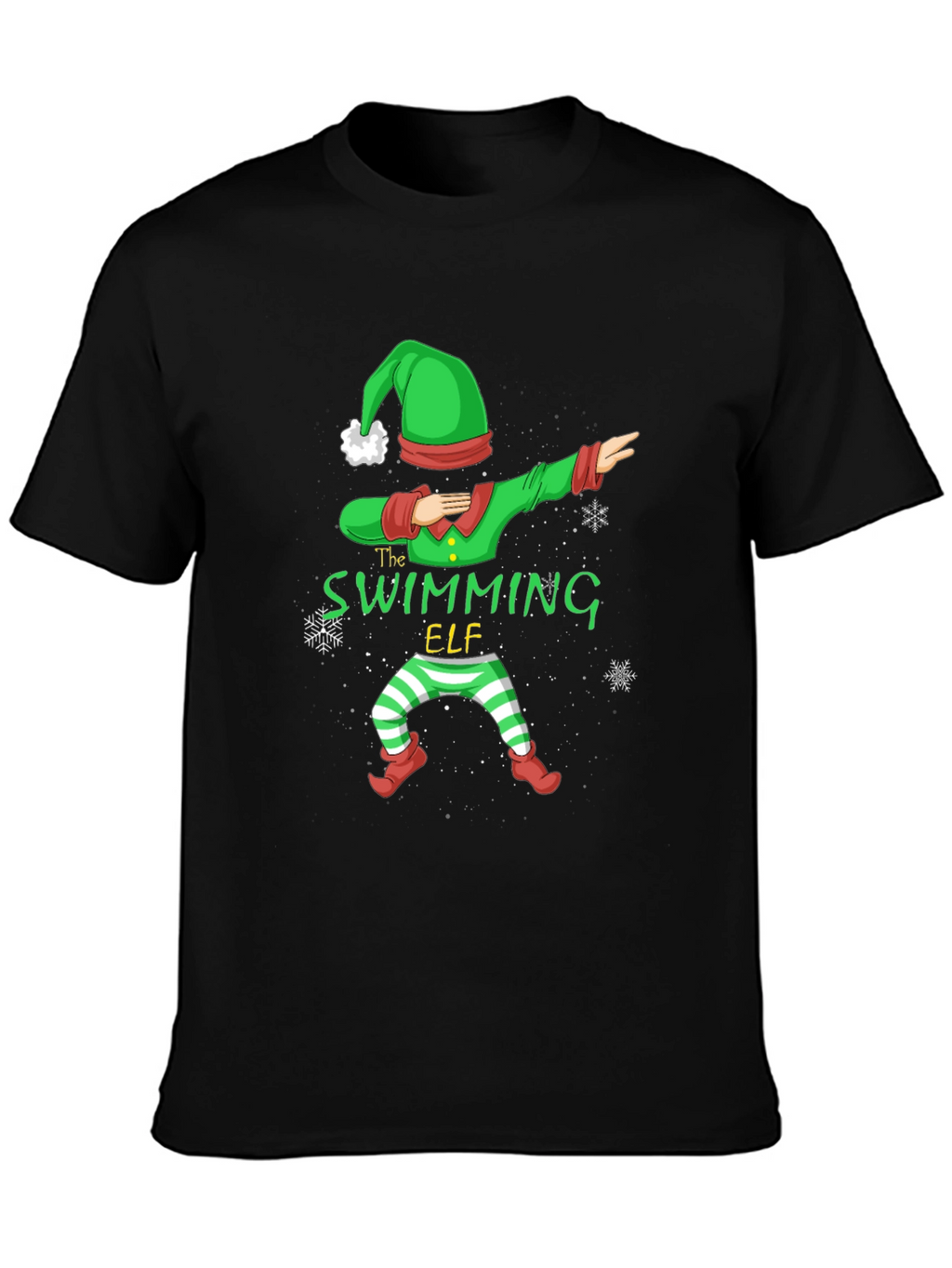Swimming Elf Dab Christmas Holiday T-Shirt