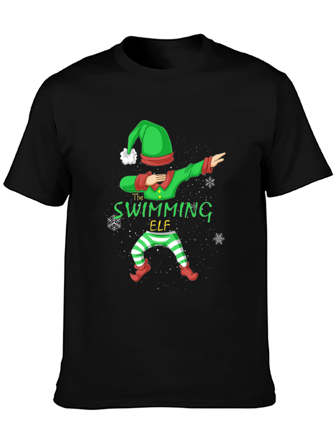 Swimming Elf Dab Christmas Holiday T-Shirt