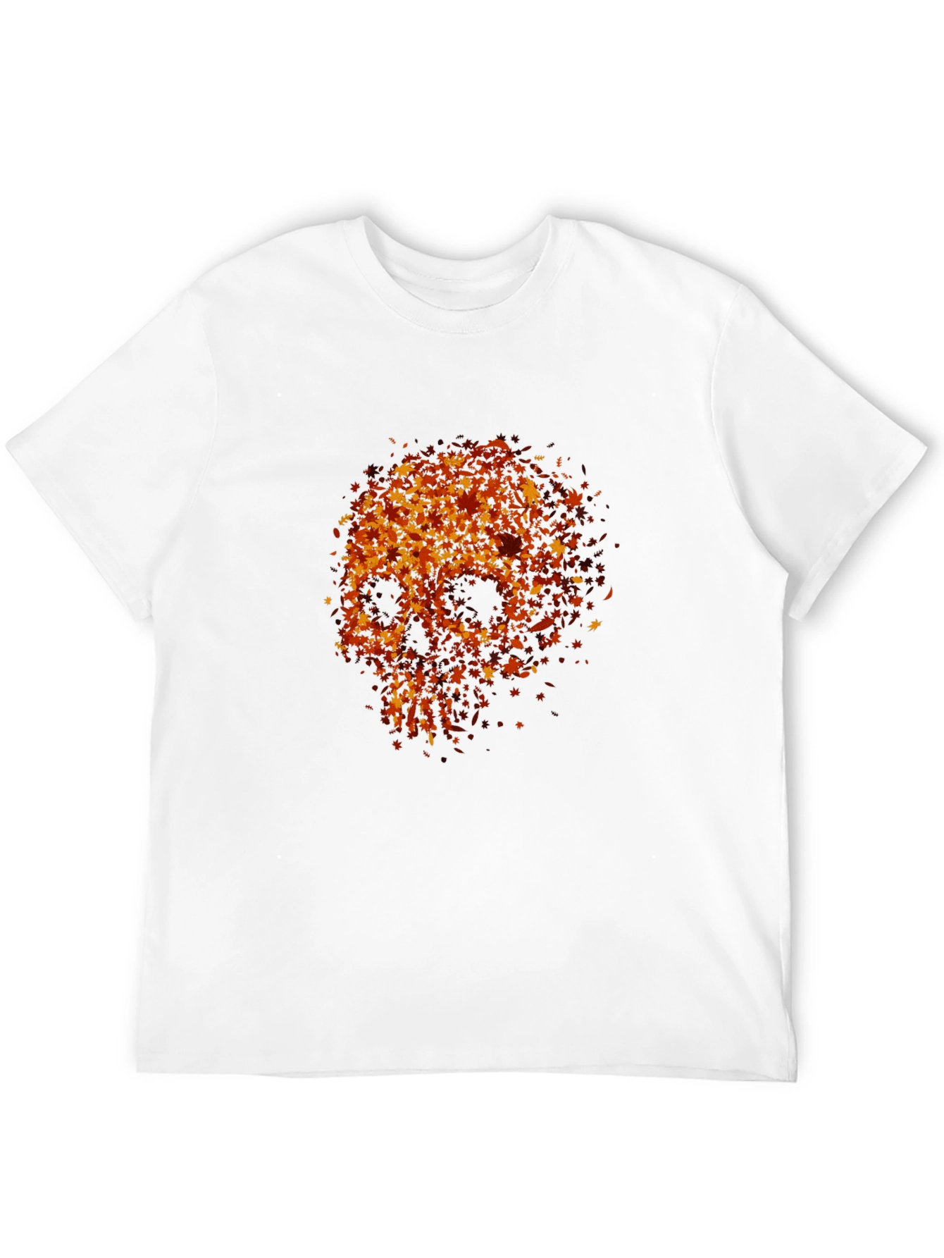 Skull Made of Leaves Graphic Tee - Black