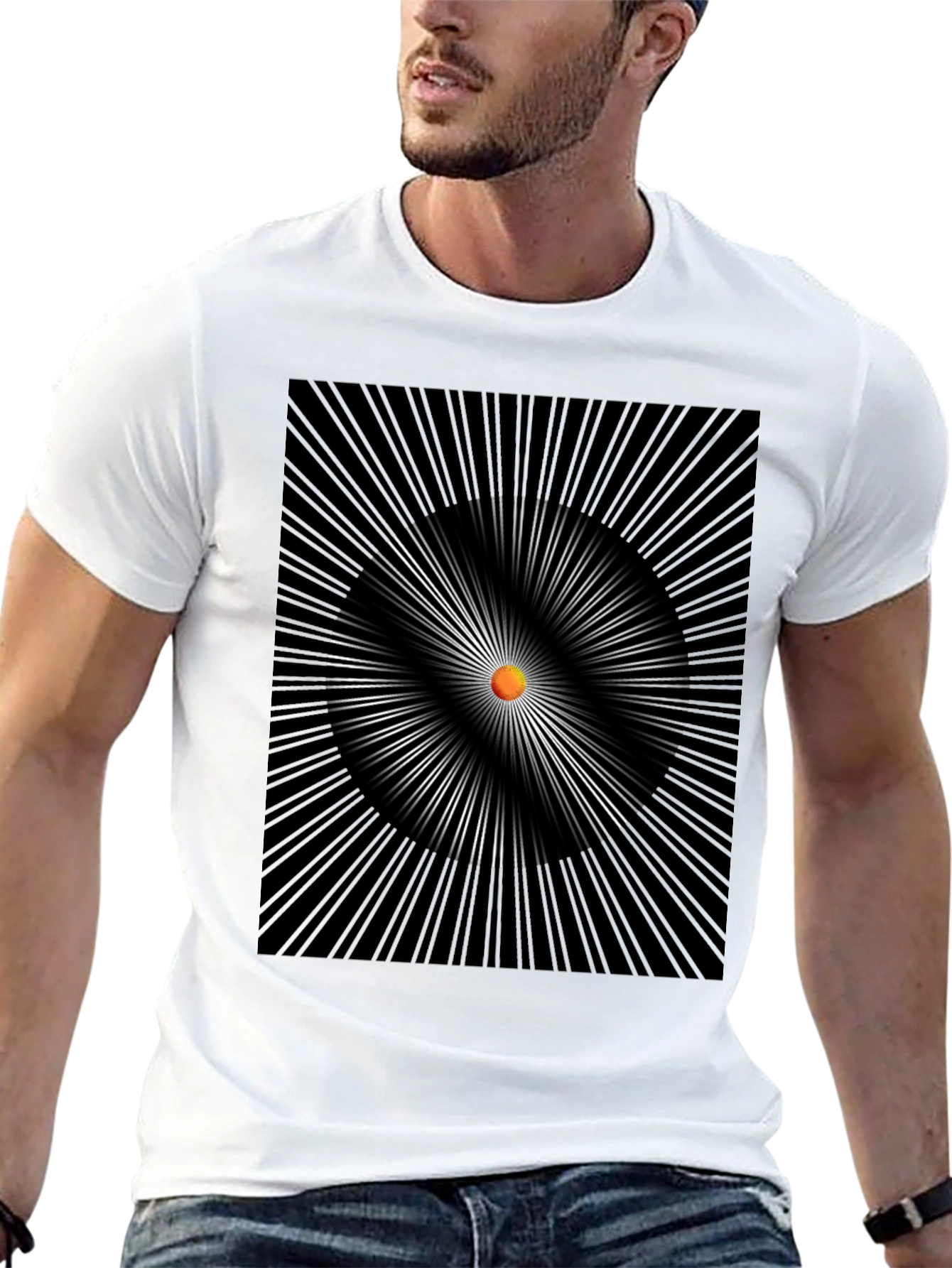 Abstract Circle Graphic Black T-Shirt