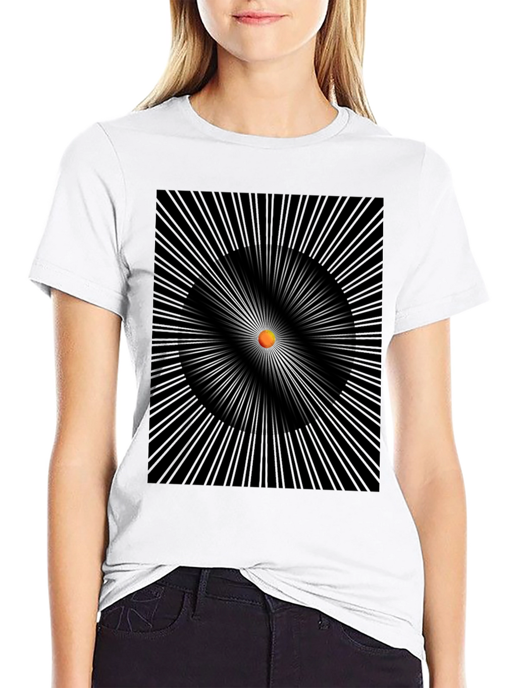 Abstract Circle Graphic Black T-Shirt