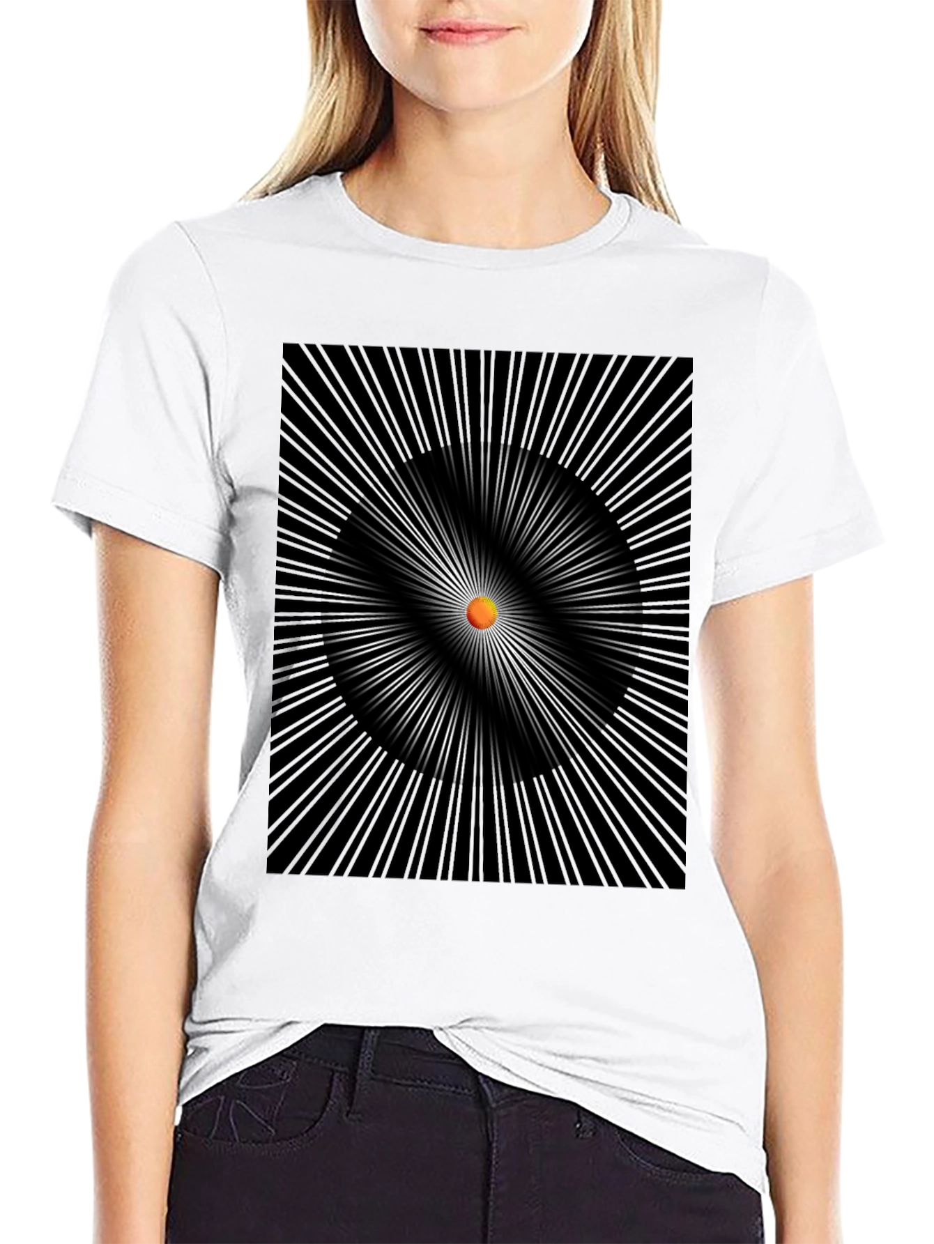 Abstract Circle Graphic Black T-Shirt