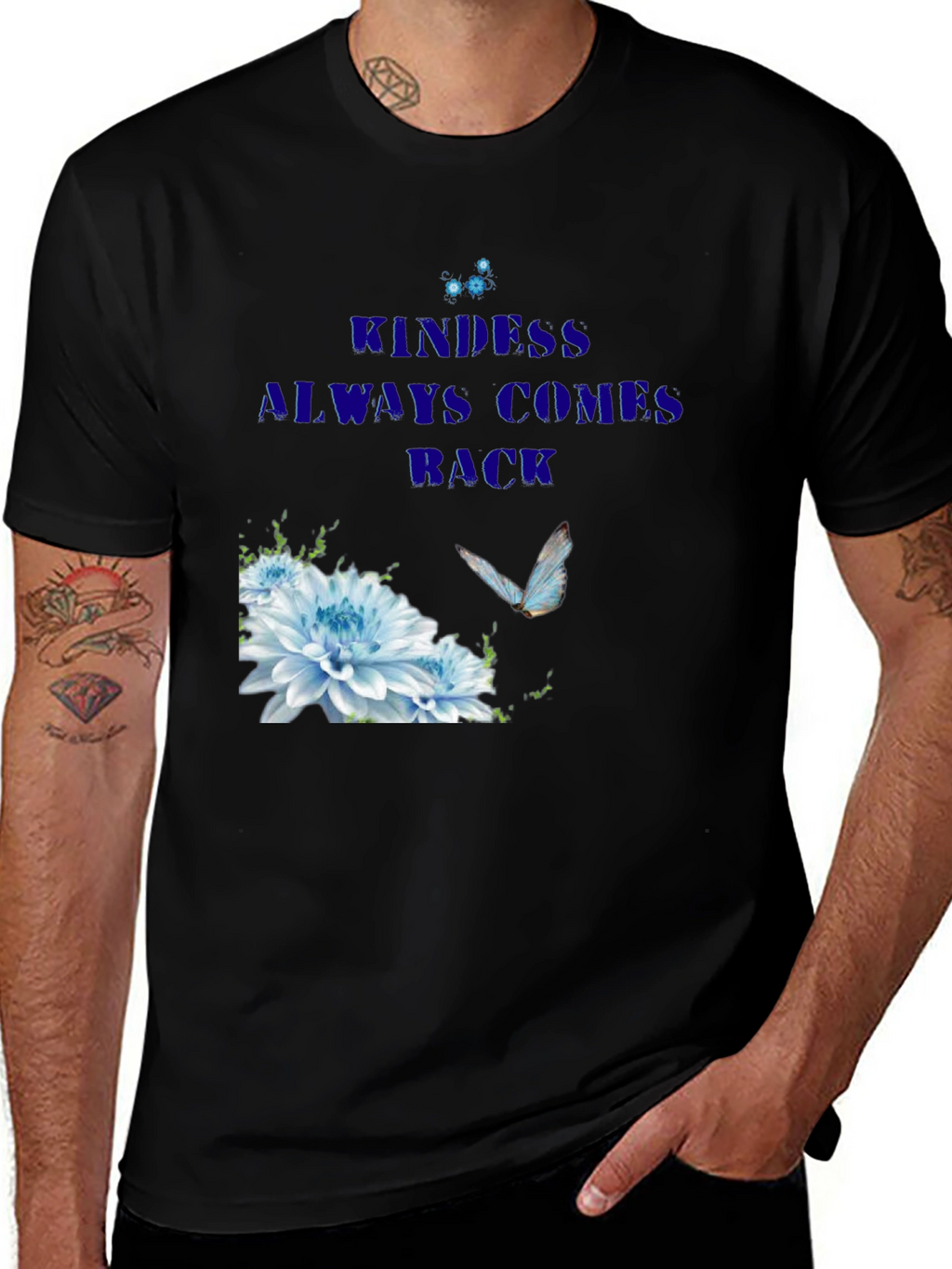 Kindness Always Comes Back Black Tee