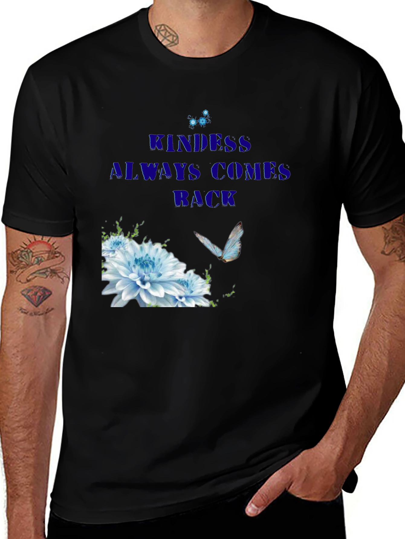 Kindness Always Comes Back Black Tee