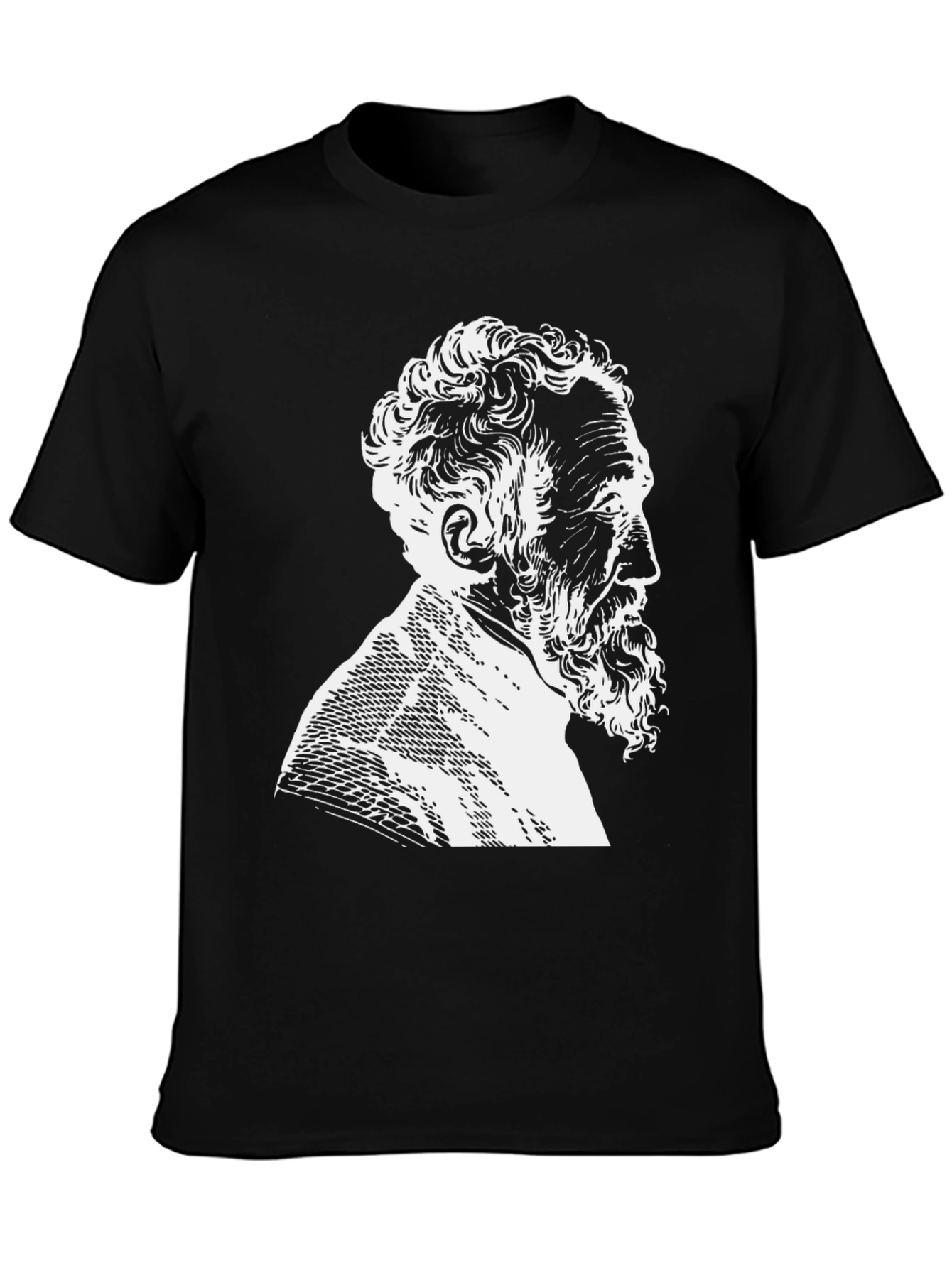 Philosopher Graphic Tee - Black Cotton T-Shirt