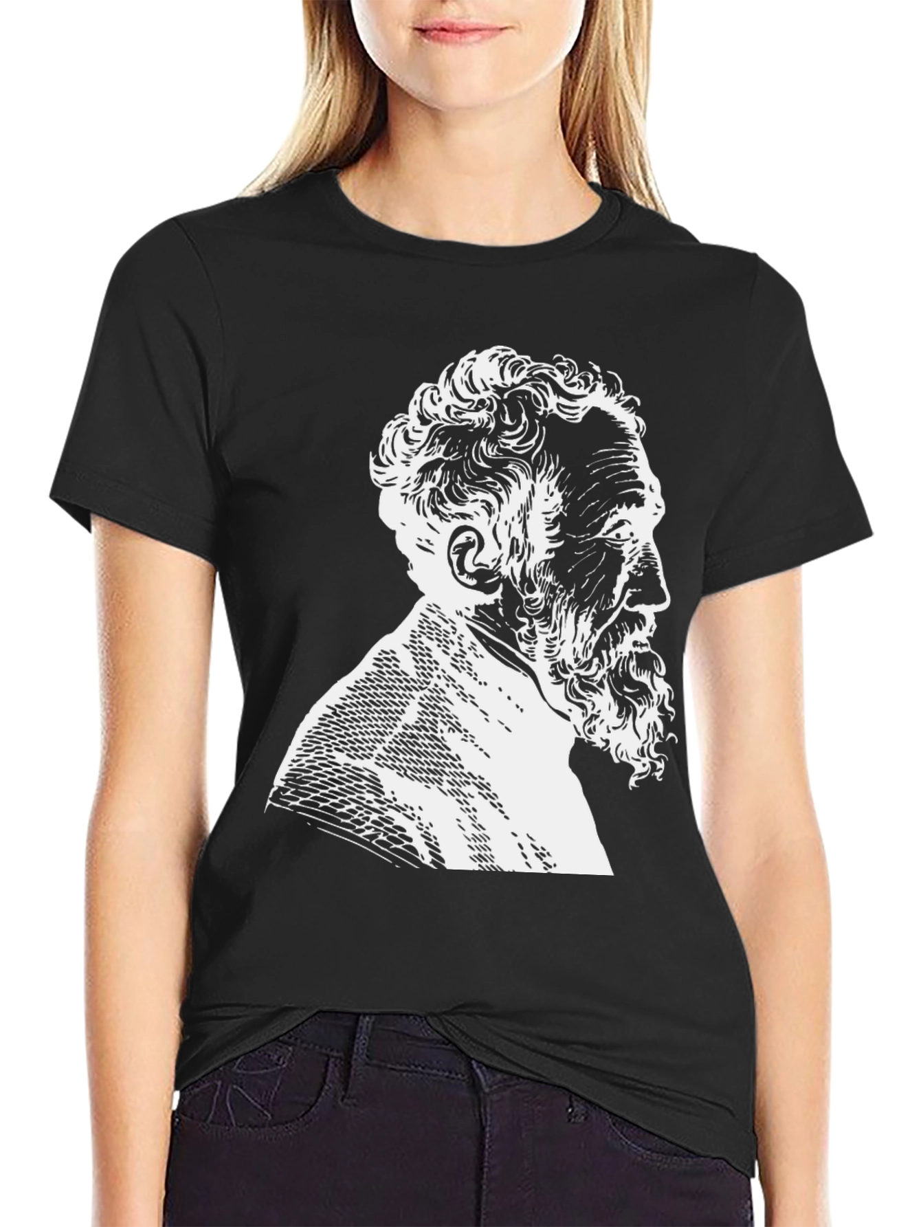 Philosopher Graphic Tee - Black Cotton T-Shirt