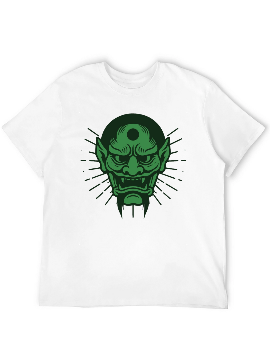 Green Oni Mask Graphic T-Shirt
