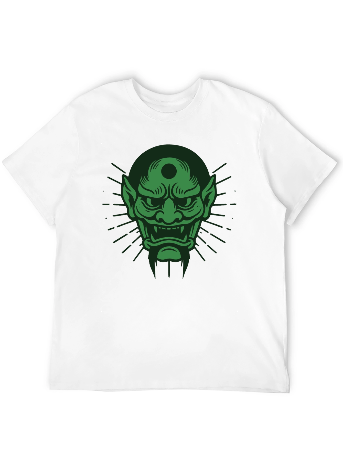 Green Oni Mask Graphic T-Shirt