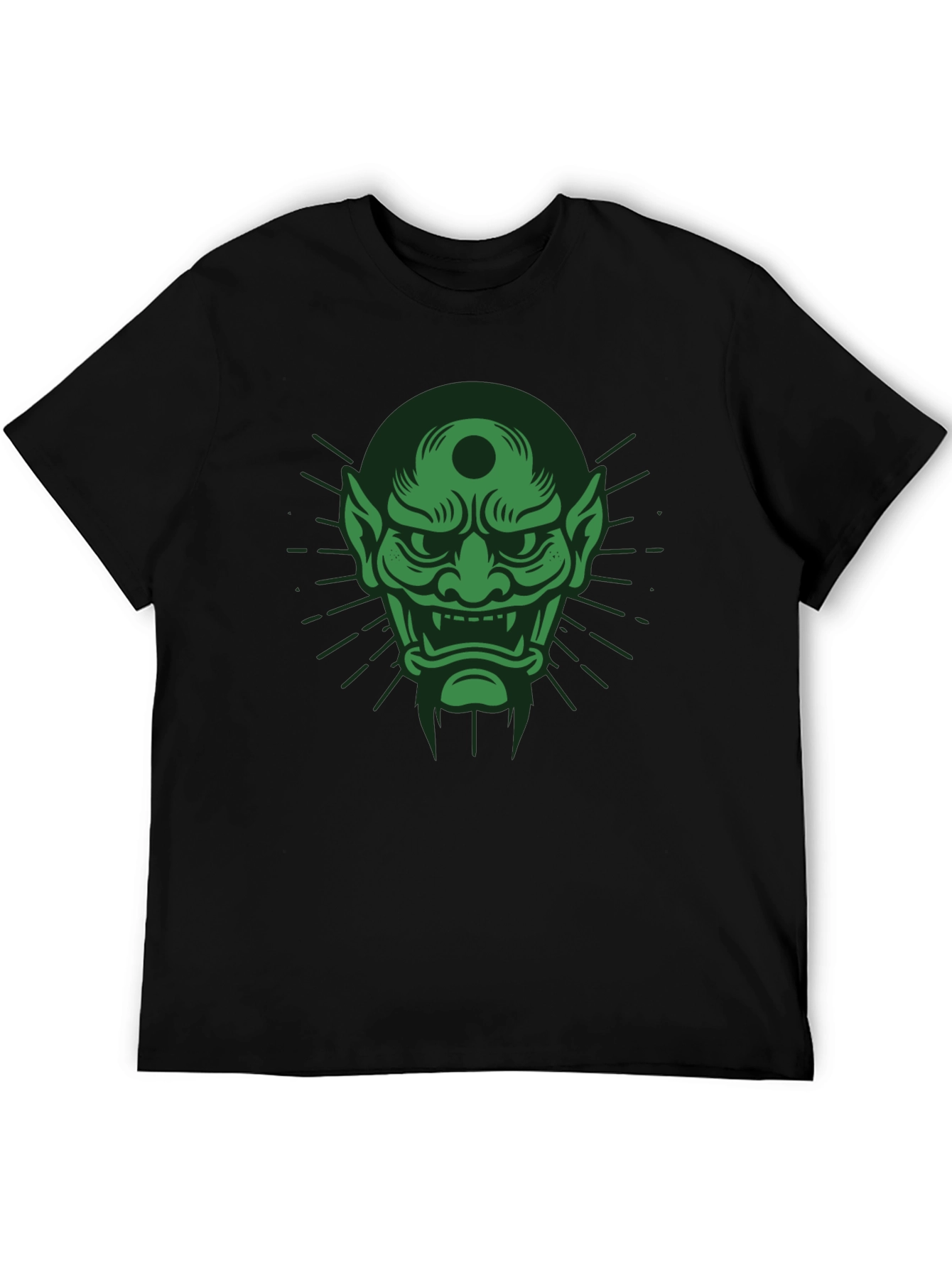 Green Oni Mask Graphic T-Shirt