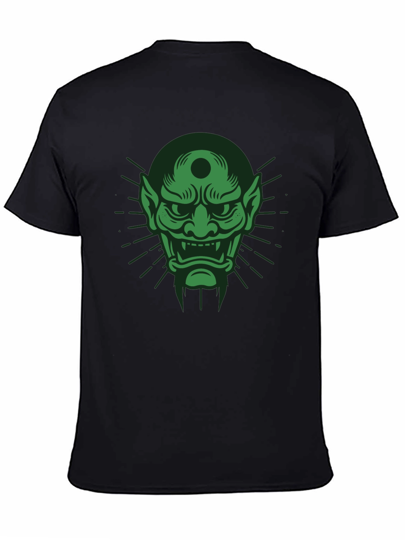 Green Oni Mask Graphic T-Shirt