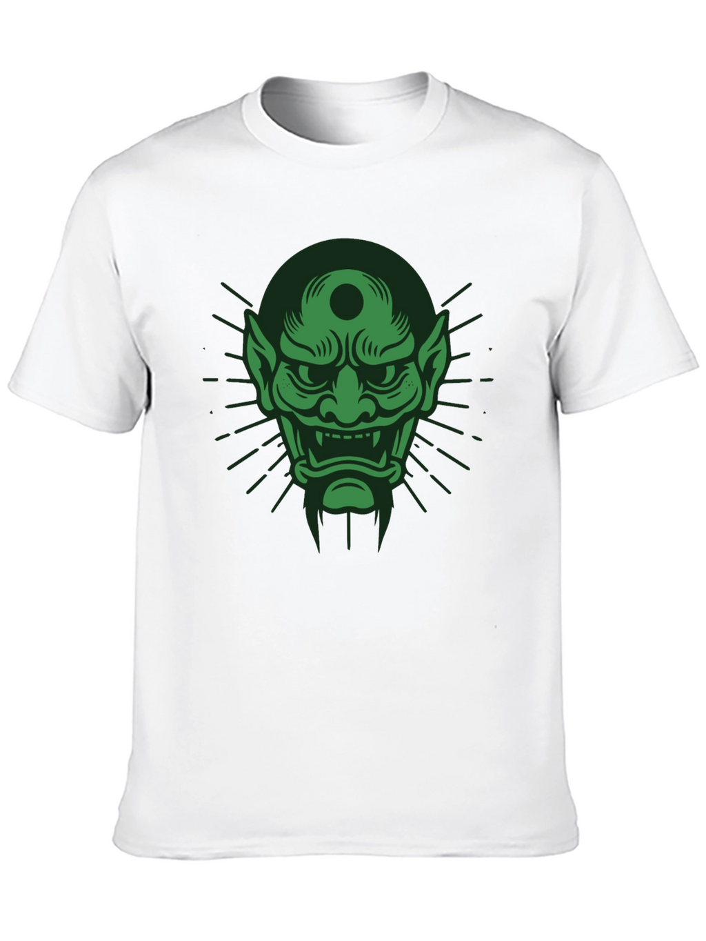 Green Oni Mask Graphic T-Shirt