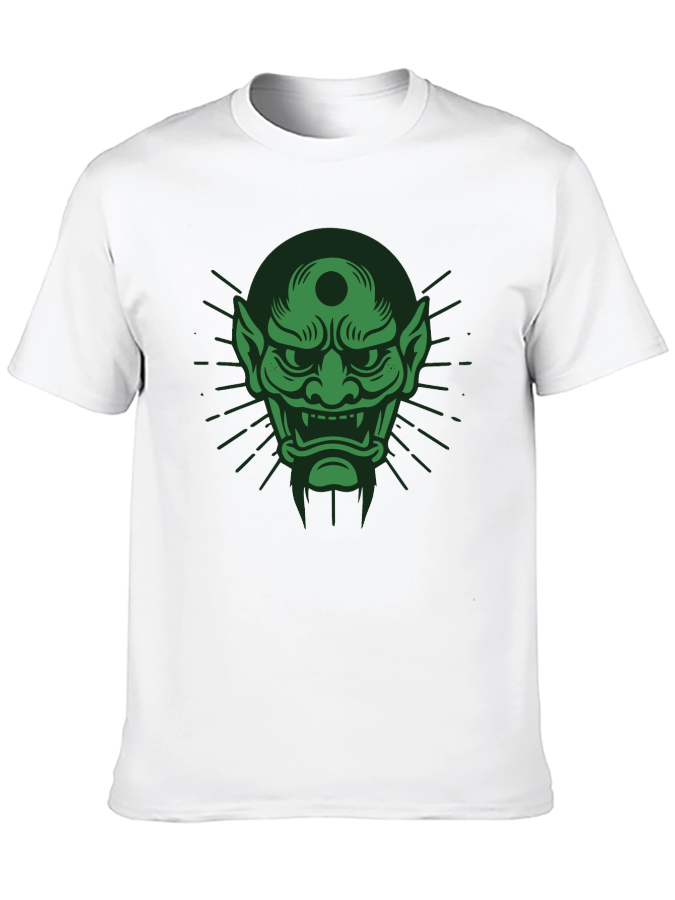 Green Oni Mask Graphic T-Shirt