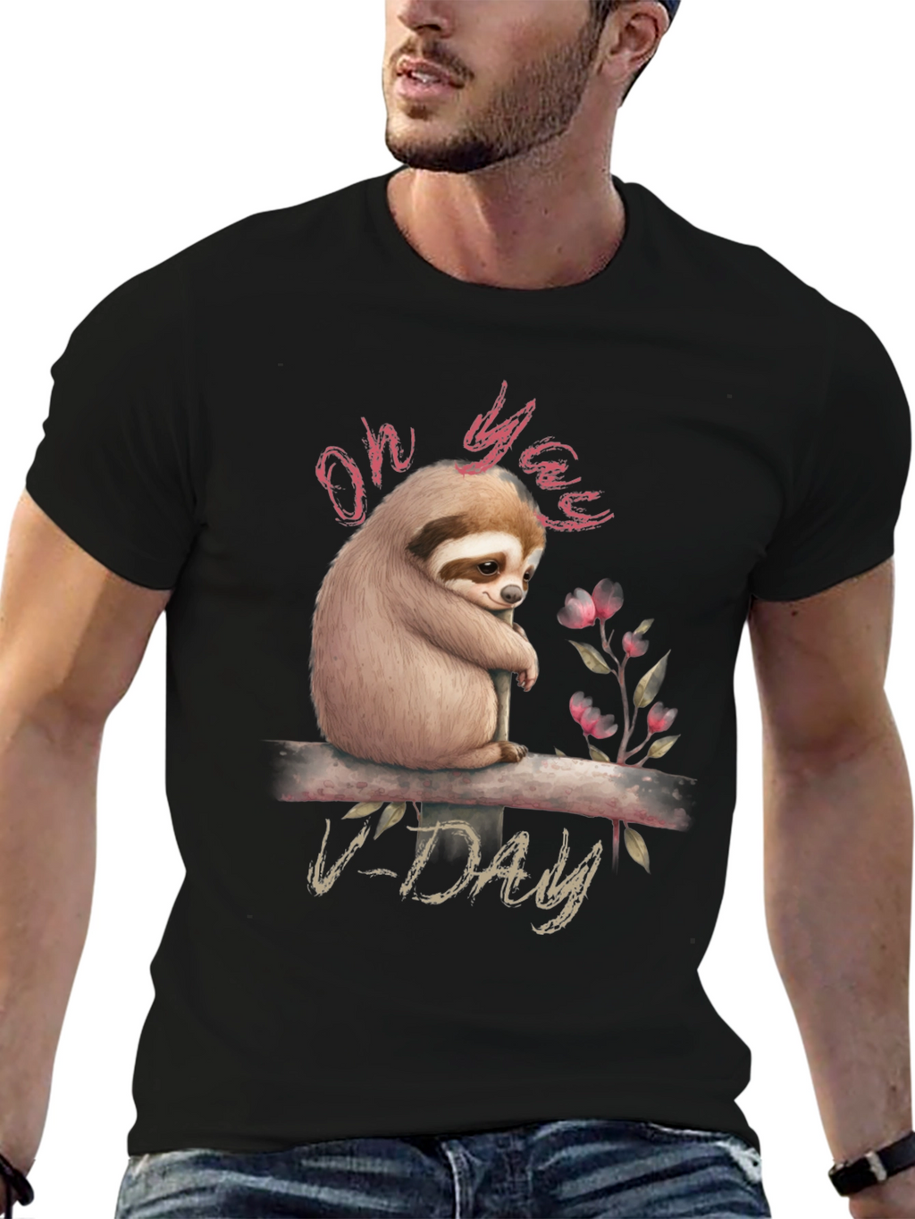 Oh Yaas V-Day Sloth Graphic Tee