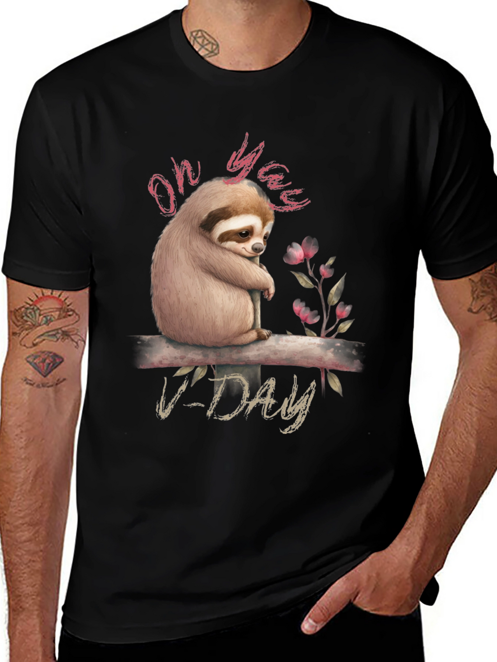 Oh Yaas V-Day Sloth Graphic Tee