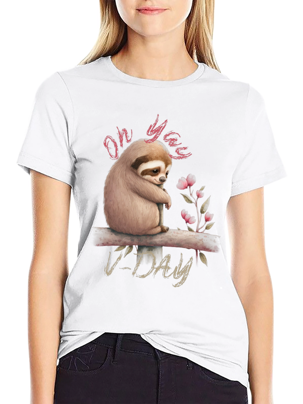 Oh Yaas V-Day Sloth Graphic Tee