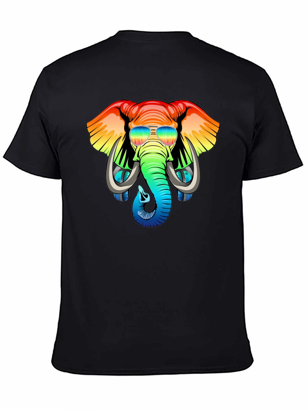 Cool Elephant Graphic Tee - Rainbow Design