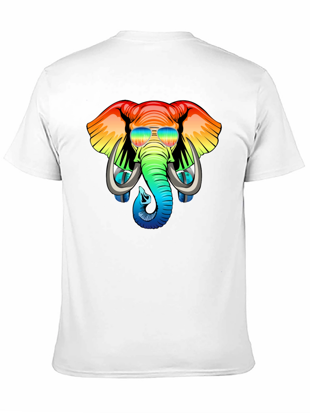 Cool Elephant Graphic Tee - Rainbow Design