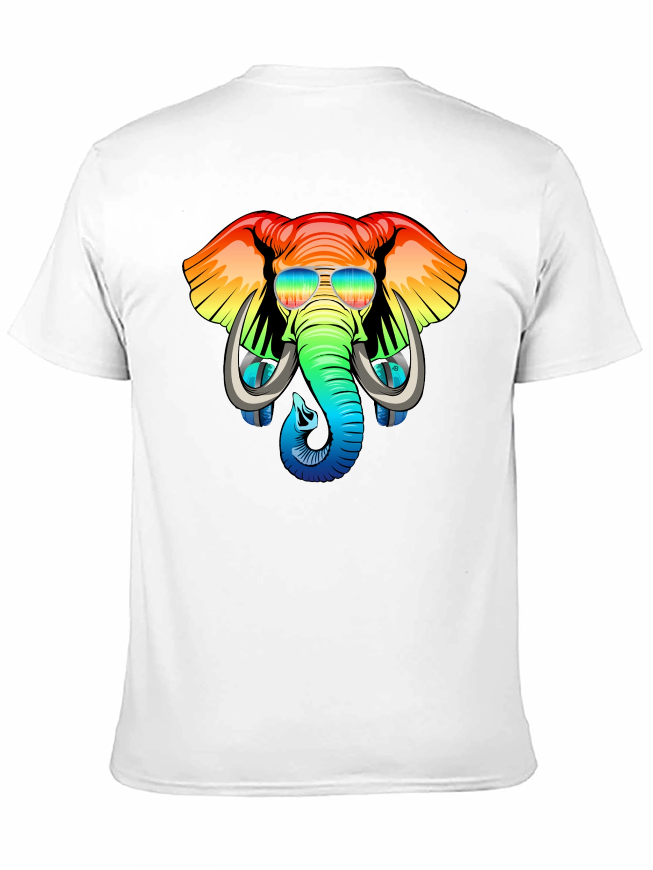 Cool Elephant Graphic Tee - Rainbow Design
