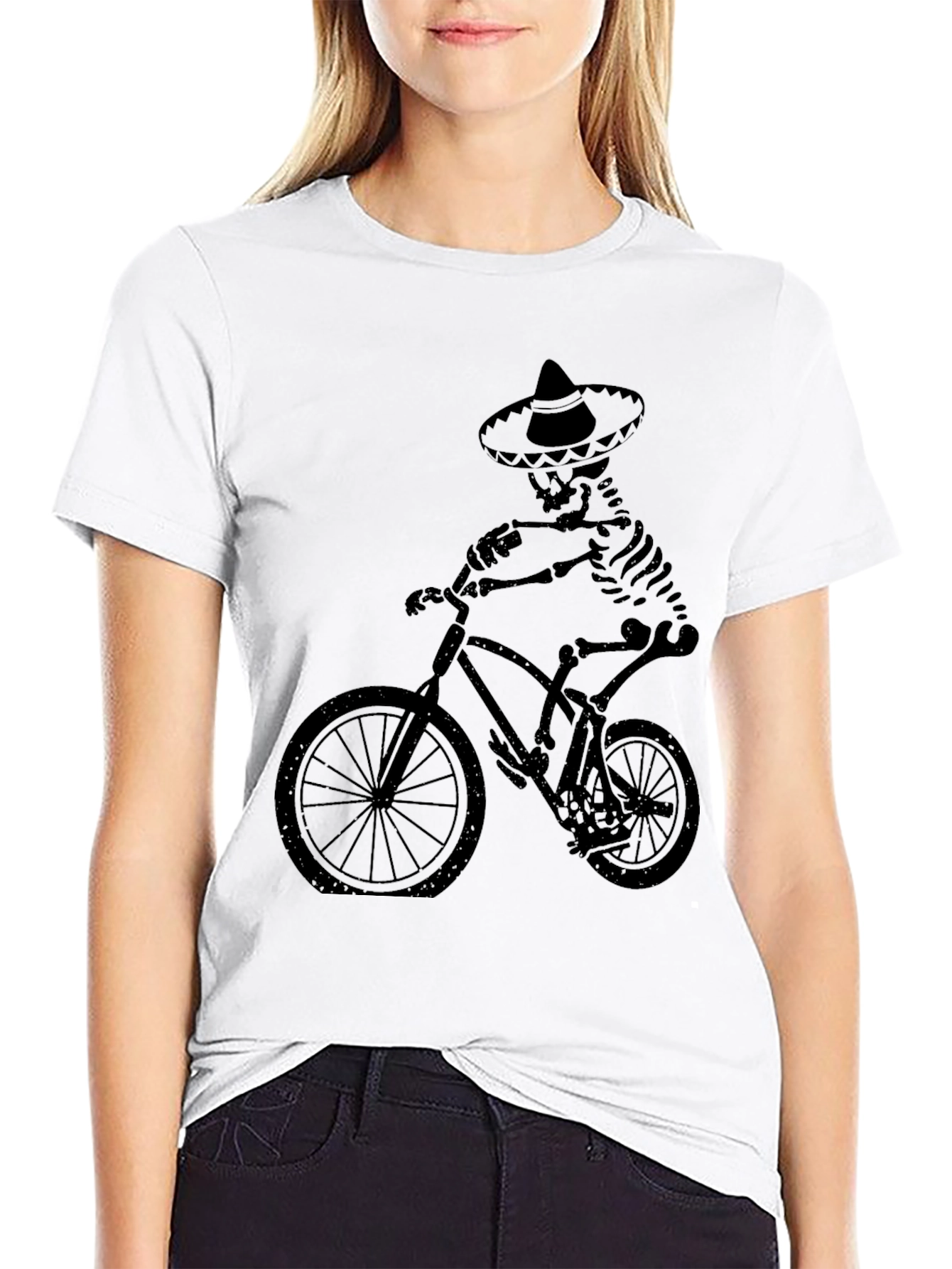 Skeleton Biker Tee - Dia de los Muertos Style